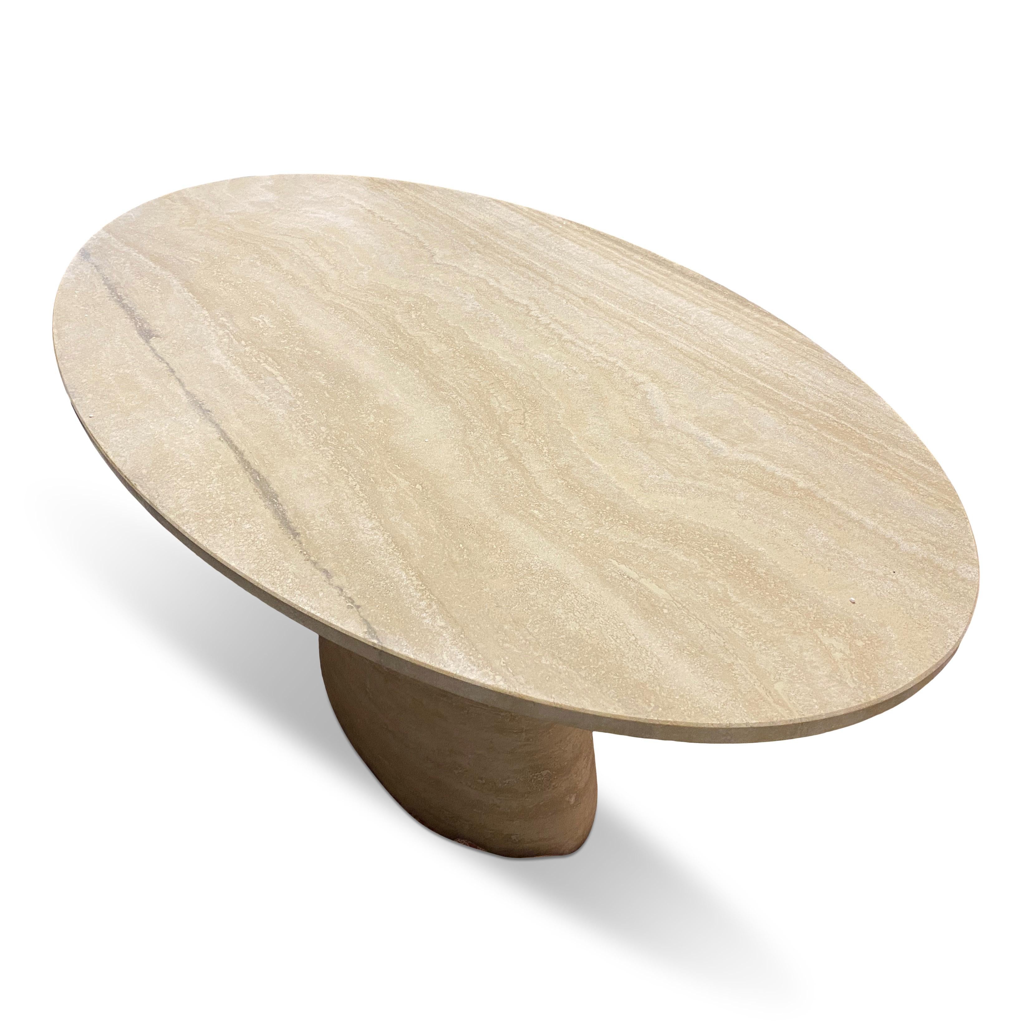 Made To Order Italian Travertine Dining Table Customizable For Sale 9