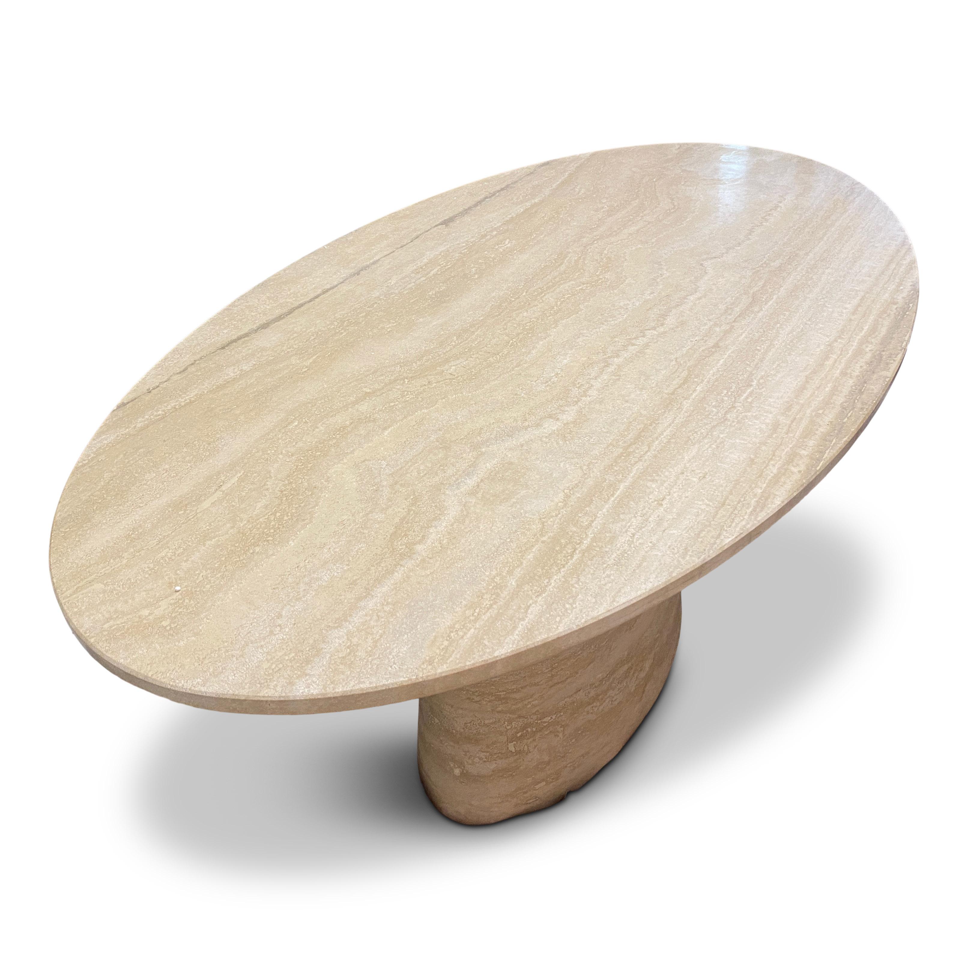 Made To Order Italian Travertine Dining Table Customizable For Sale 10