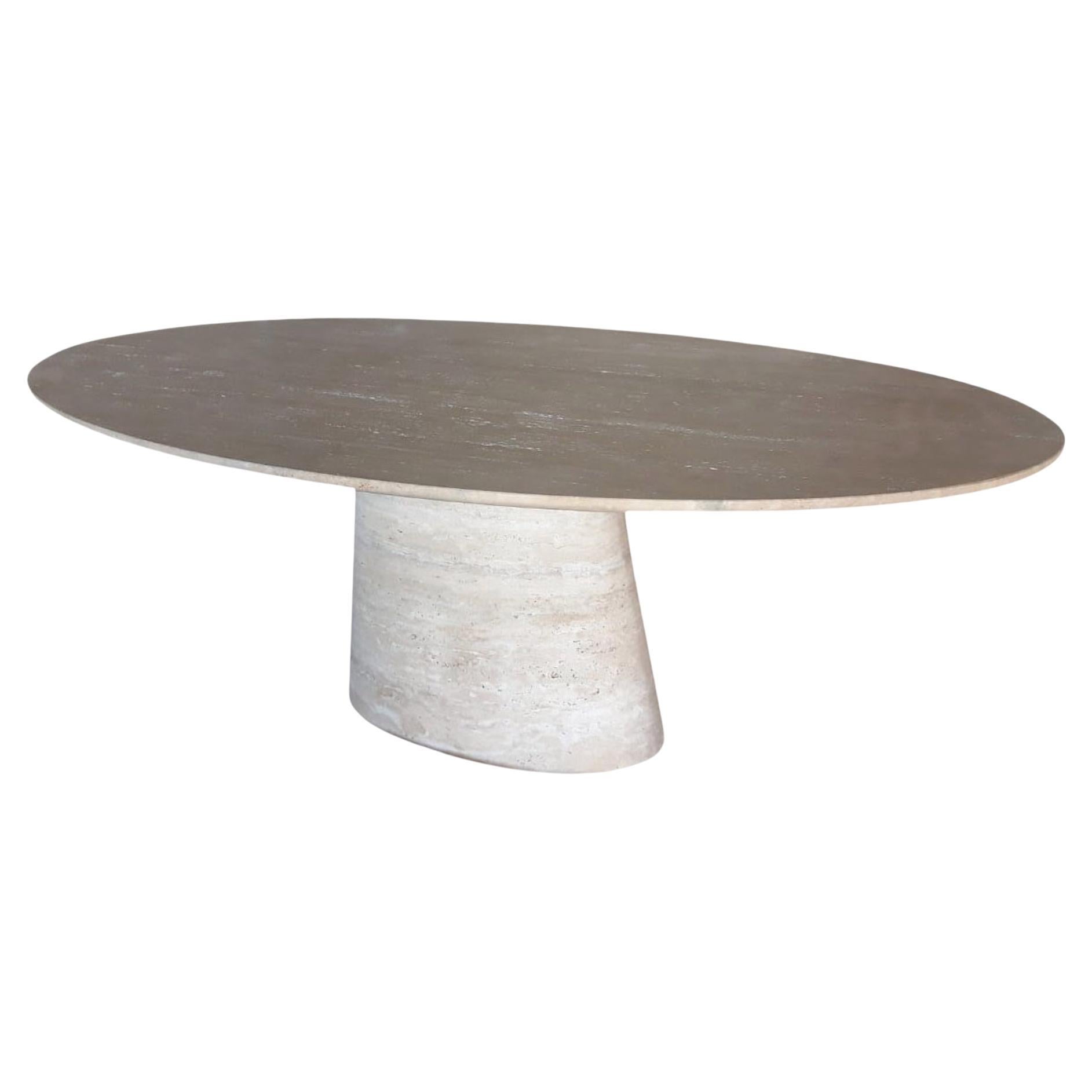 Made To Order Italian Travertine Dining Table Customizable For Sale