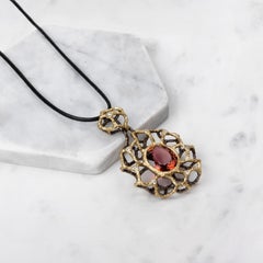 Made to Order, Large 18K Gold Pink Tourmaline & Diamond Pendant