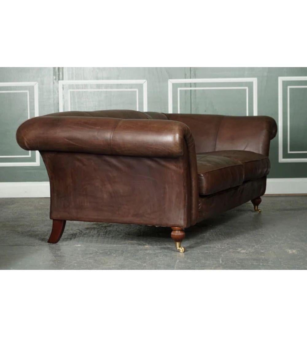Cuir Fabriqué sur commande Grand canapé 2 à 3 places en cuir Brown Heritage en vente