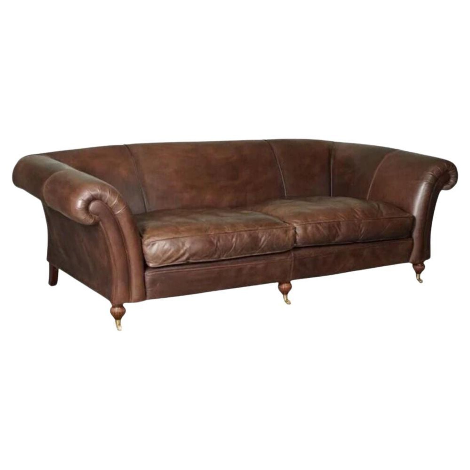Stunning 1 of 2 Very Large Heritage Brown Leather Laura Ashley Mortimer  Sofas For Sale at 1stDibs | laura ashley leather sofas, laura ashley sofas,  laura ashley leather armchair