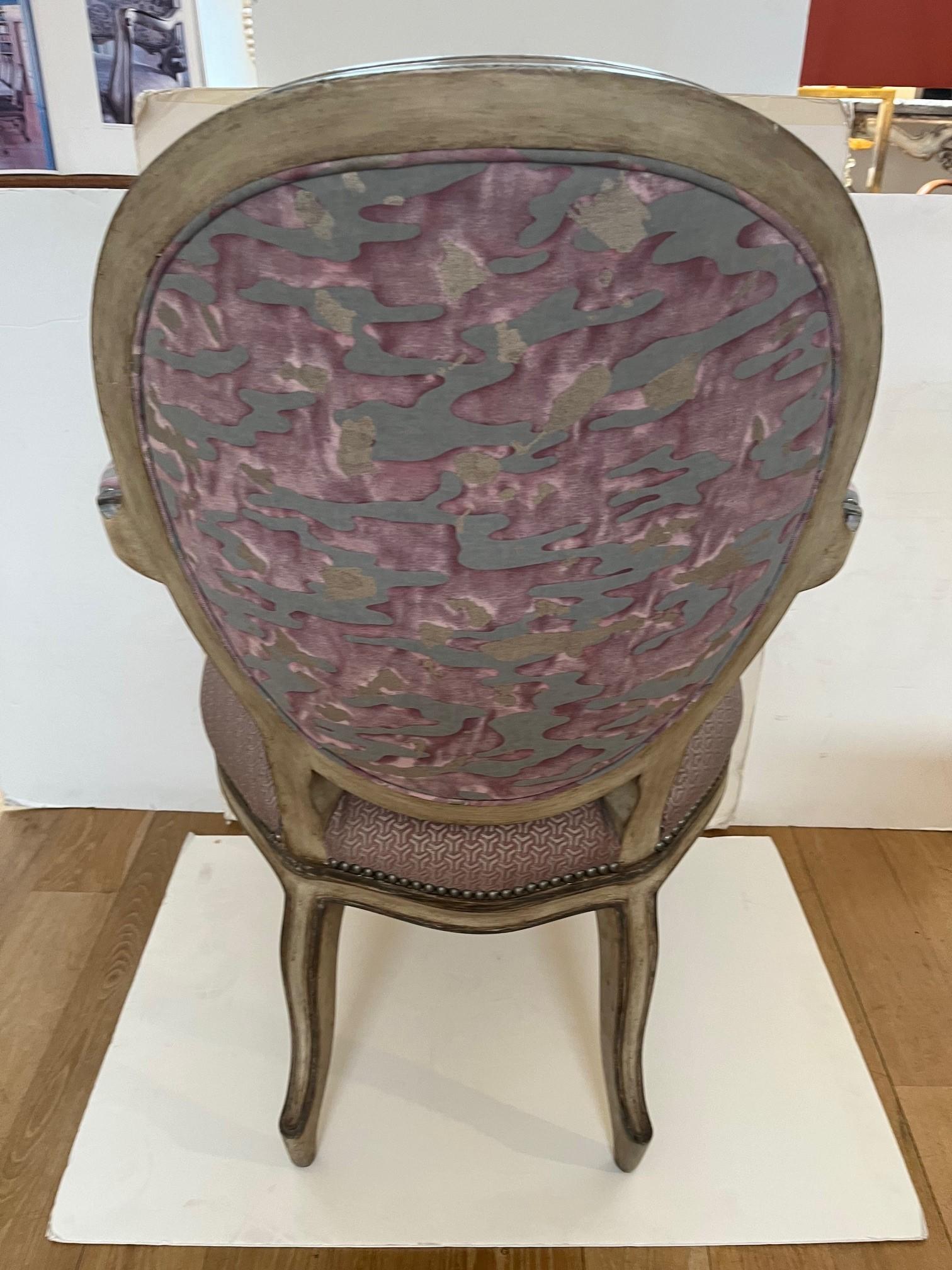 Made to Order Louis XV Style Dining Armchair in Antique Painted Finish For Sale 2