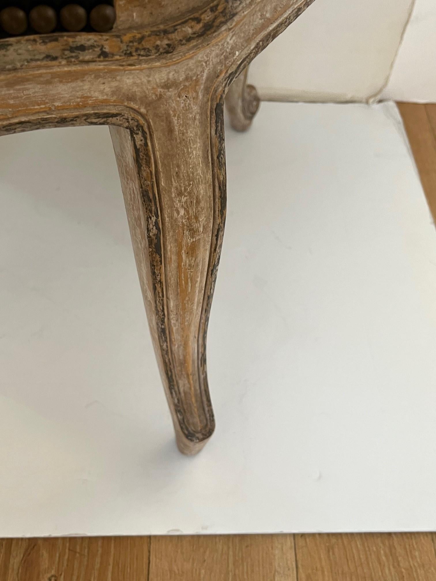 Esszimmer-Beistellstuhl im Louis-XV-Stil, auf Bestellung gefertigt, antik lackiert im Angebot 6