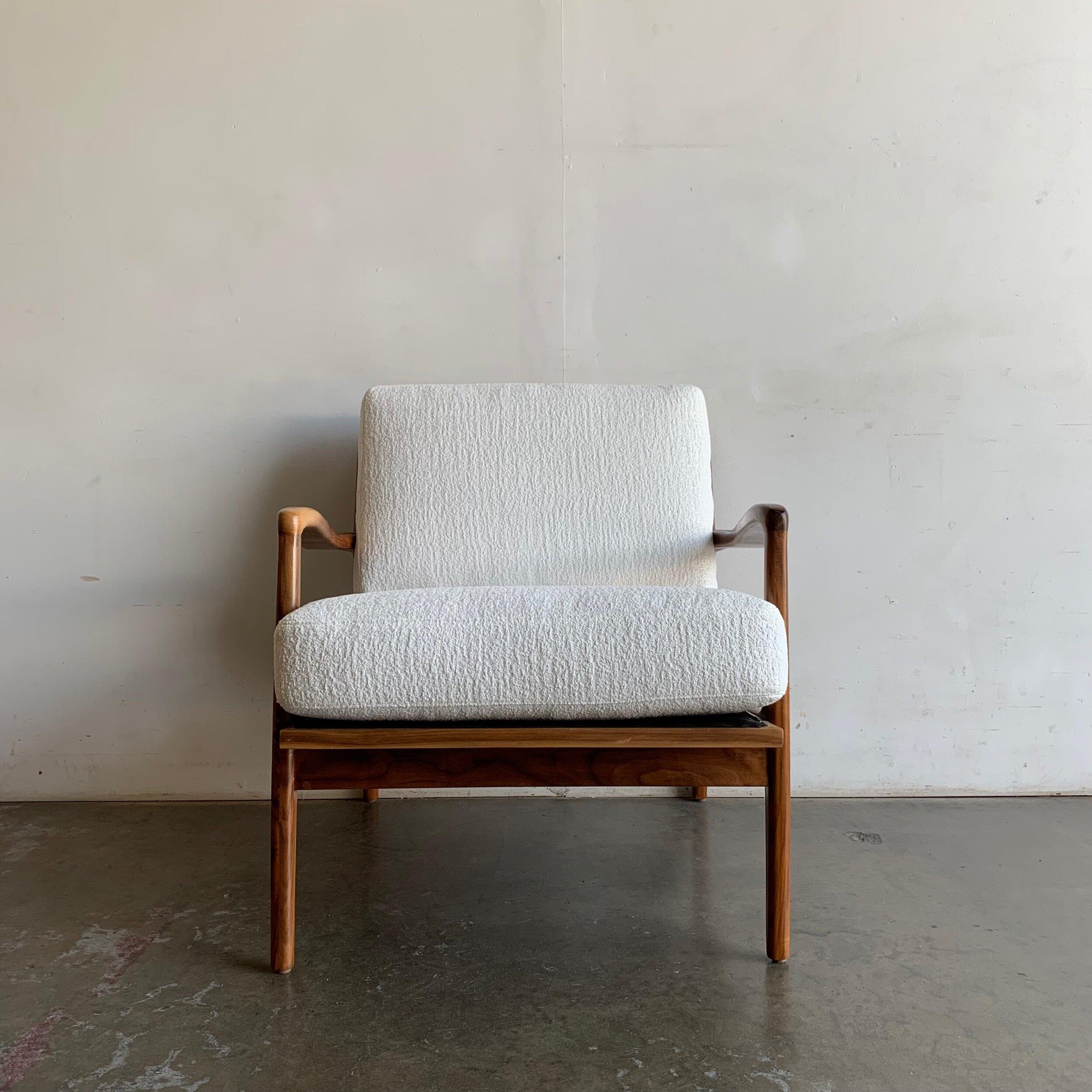 Made to Order Mid Century Larsen Style Lounge Chair In Excellent Condition For Sale In Los Angeles, CA