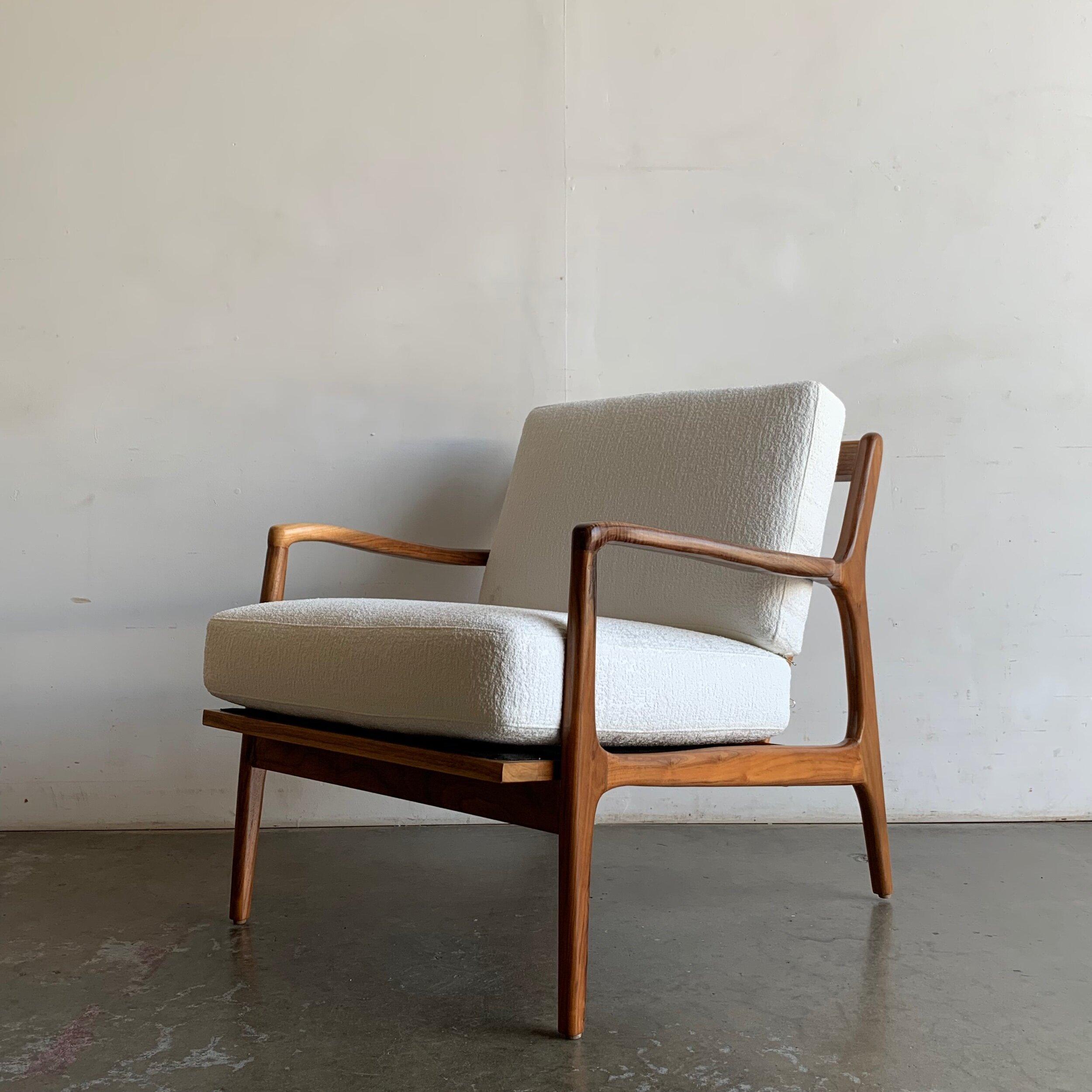 Contemporary Made to Order Mid Century Larsen Style Lounge Chair For Sale