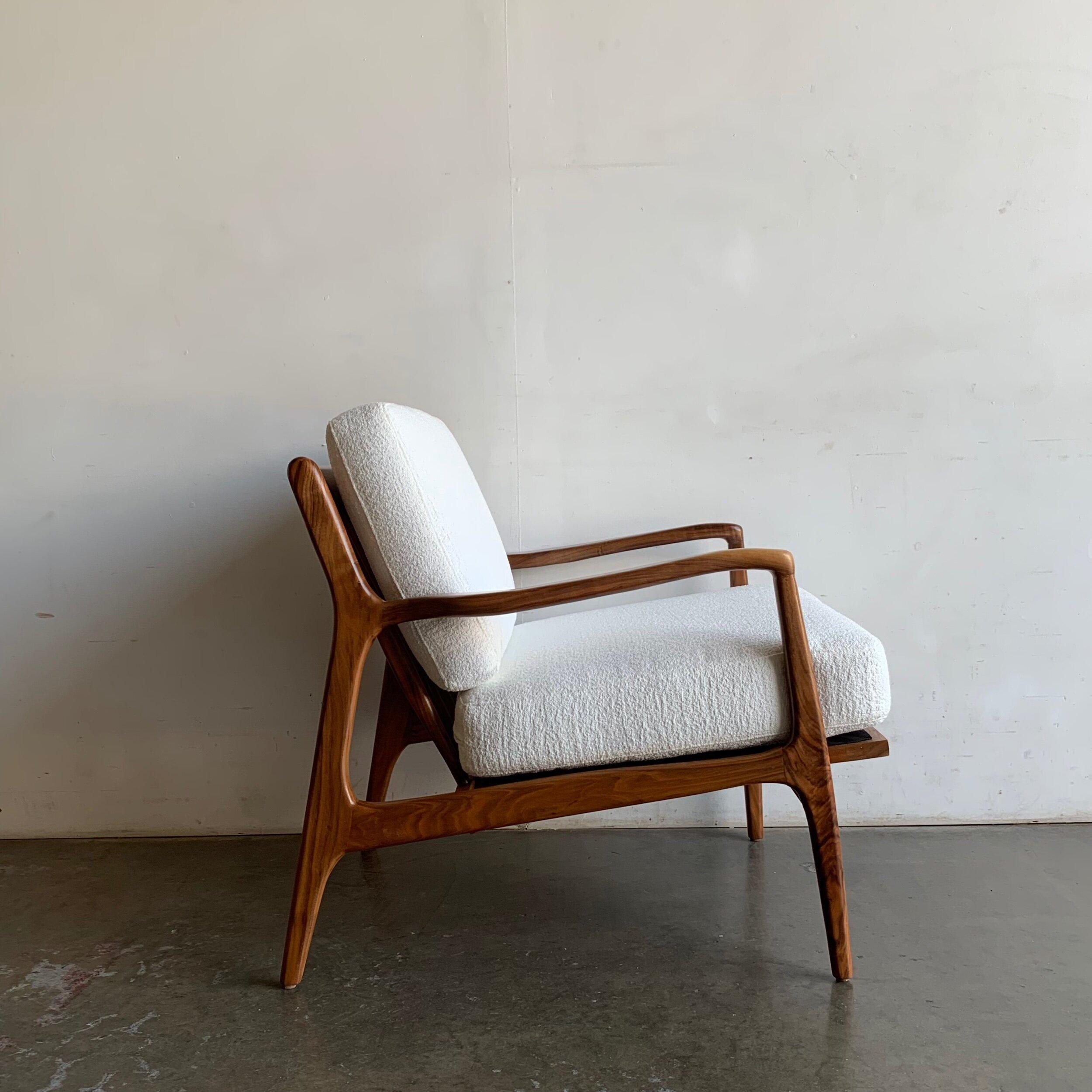Walnut Made to Order Mid Century Larsen Style Lounge Chair For Sale