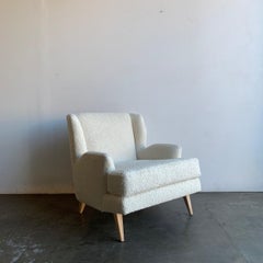 Made To Order Mid Century Style Wingback Chair in Sherpa