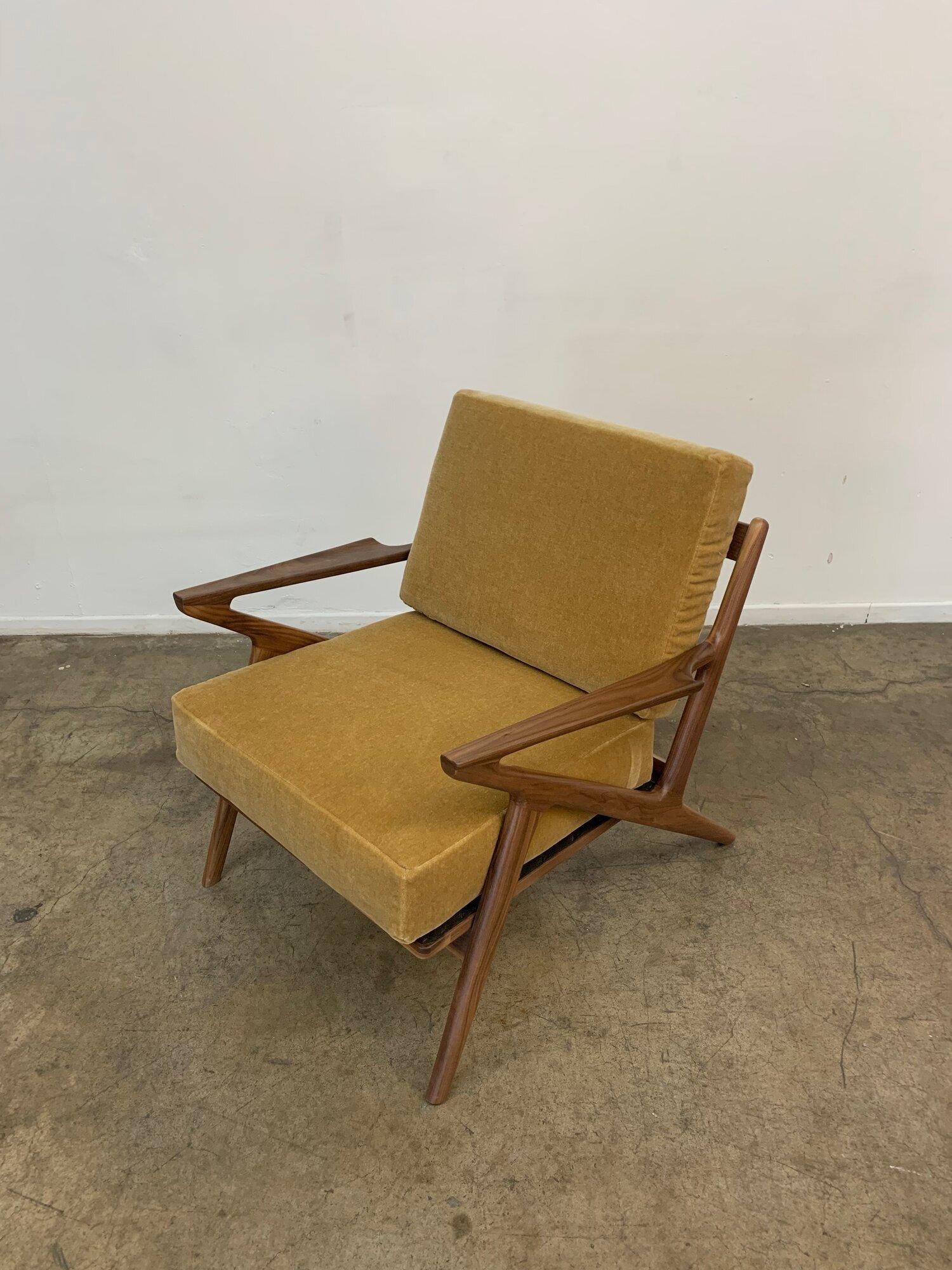 Mid-Century Modern Made to Order Mid Century Z Chair in Walnut For Sale