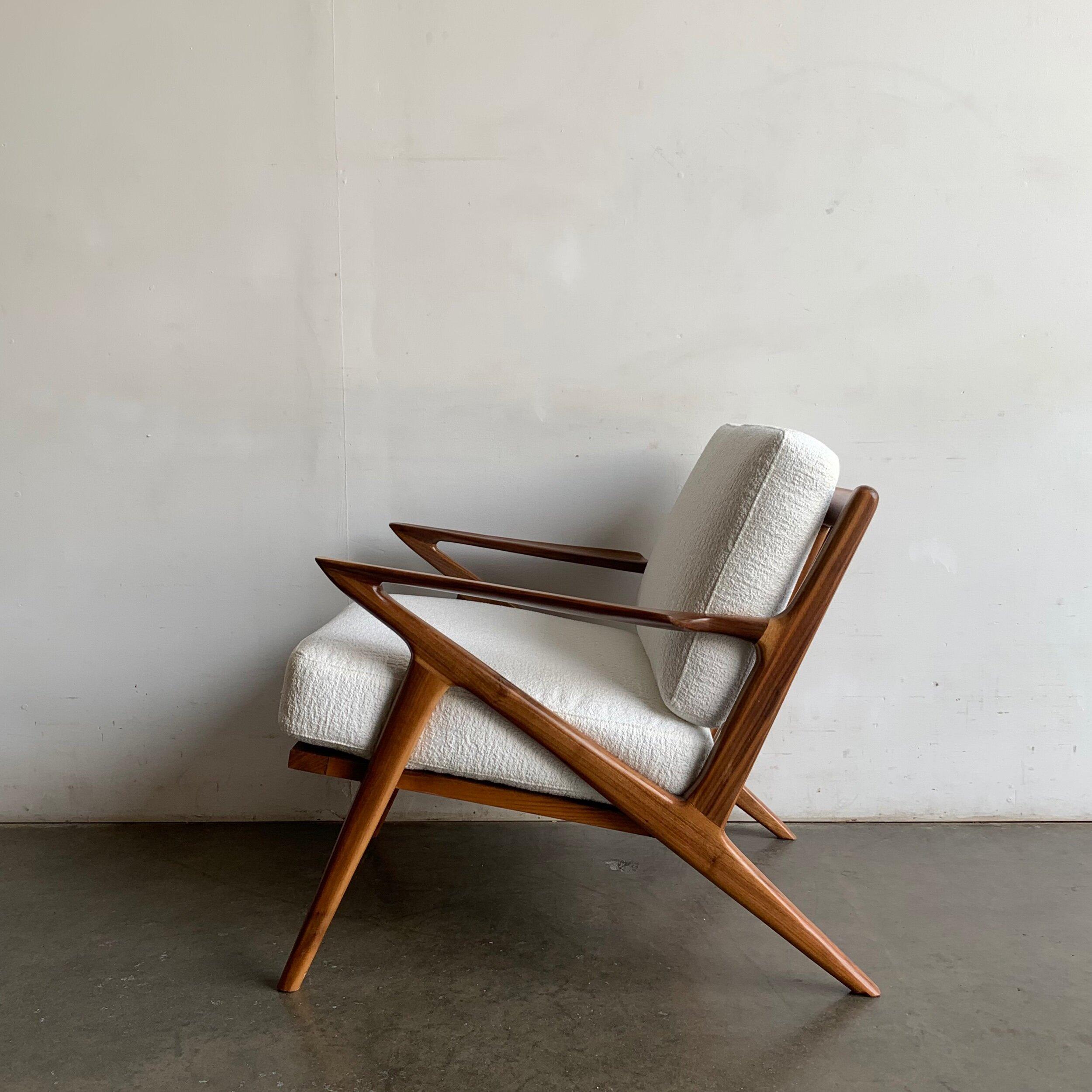 Made to Order Mid Century Z Chair in Walnut For Sale 3