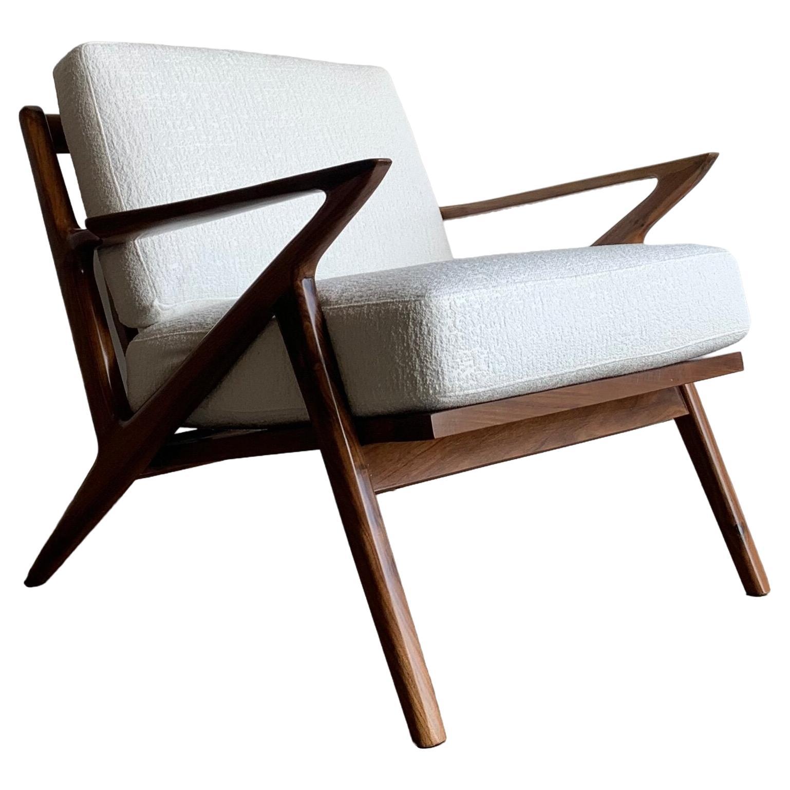 Made to Order Mid Century Z Chair in Walnut For Sale