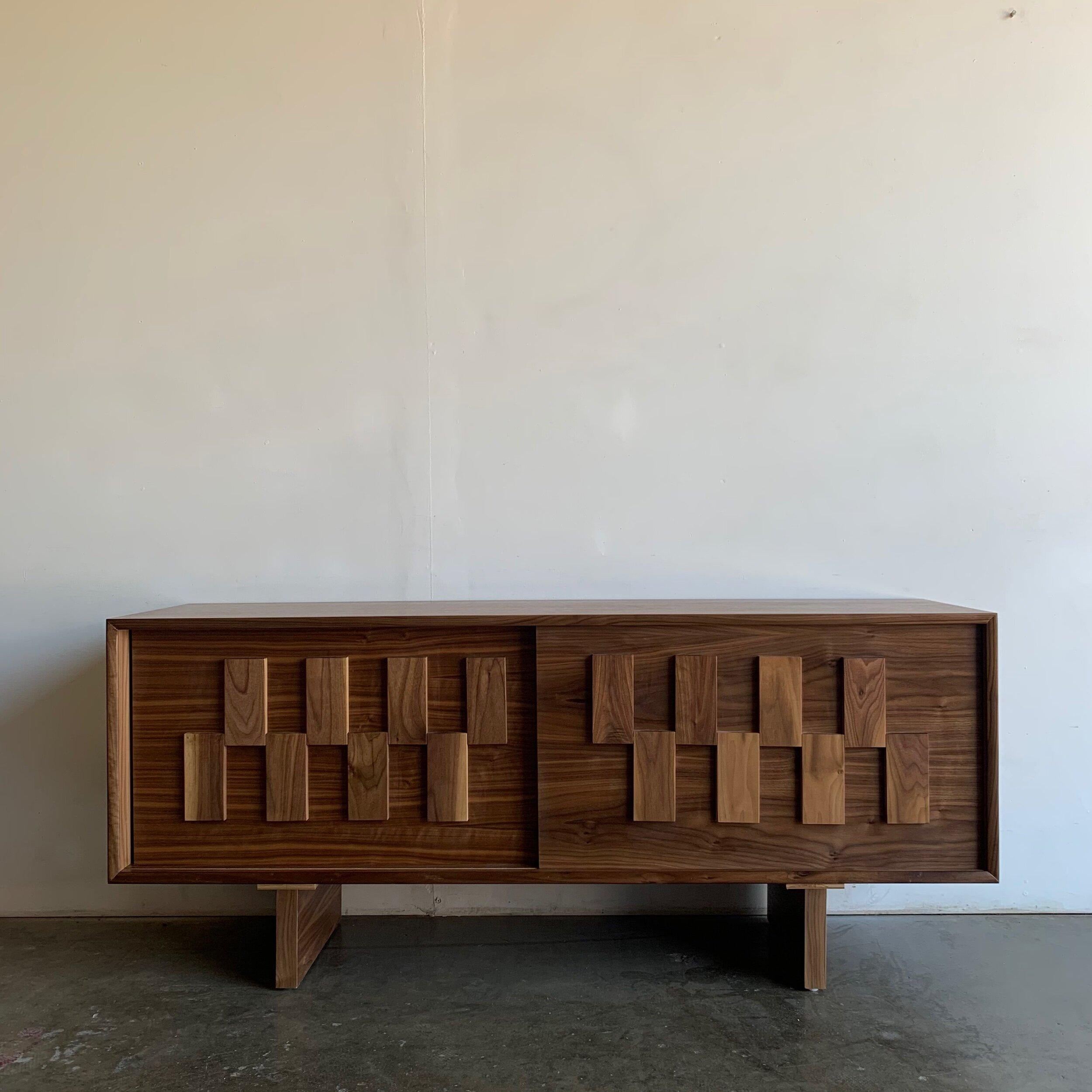 W60 D16.25 H26

handcrafted by vintage on point this is an in-house custom-made piece. These credenzas are made in small batch runs if inventory is available it is limited and once sold out it does take a few months to restock.
This is made of solid