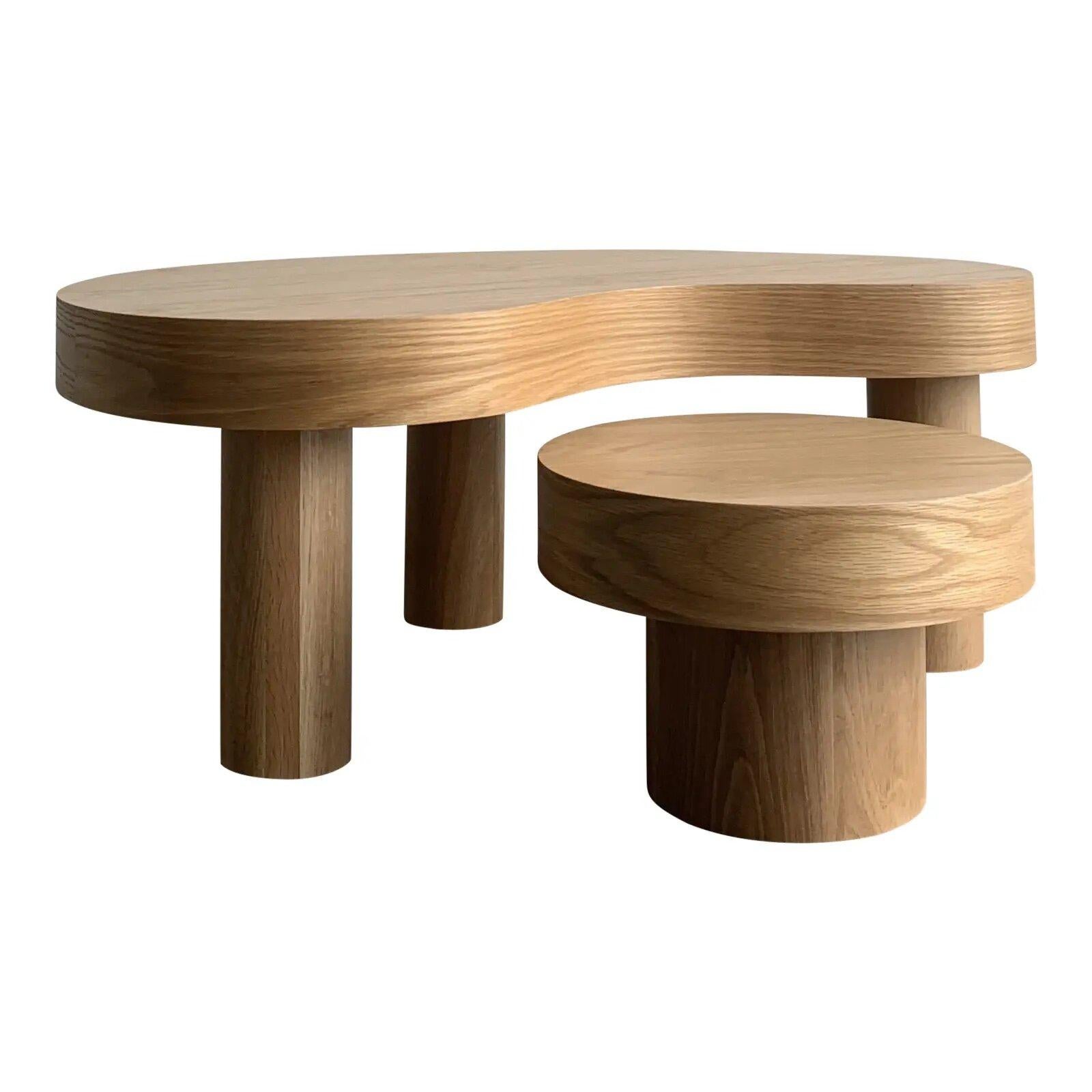 Modern Made To Order Smallest Version- Kidney Two Tiered Coffee Table Set For Sale
