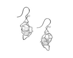 Made to Order, South Sea White Pearl Platinum Conch Drop Earrings