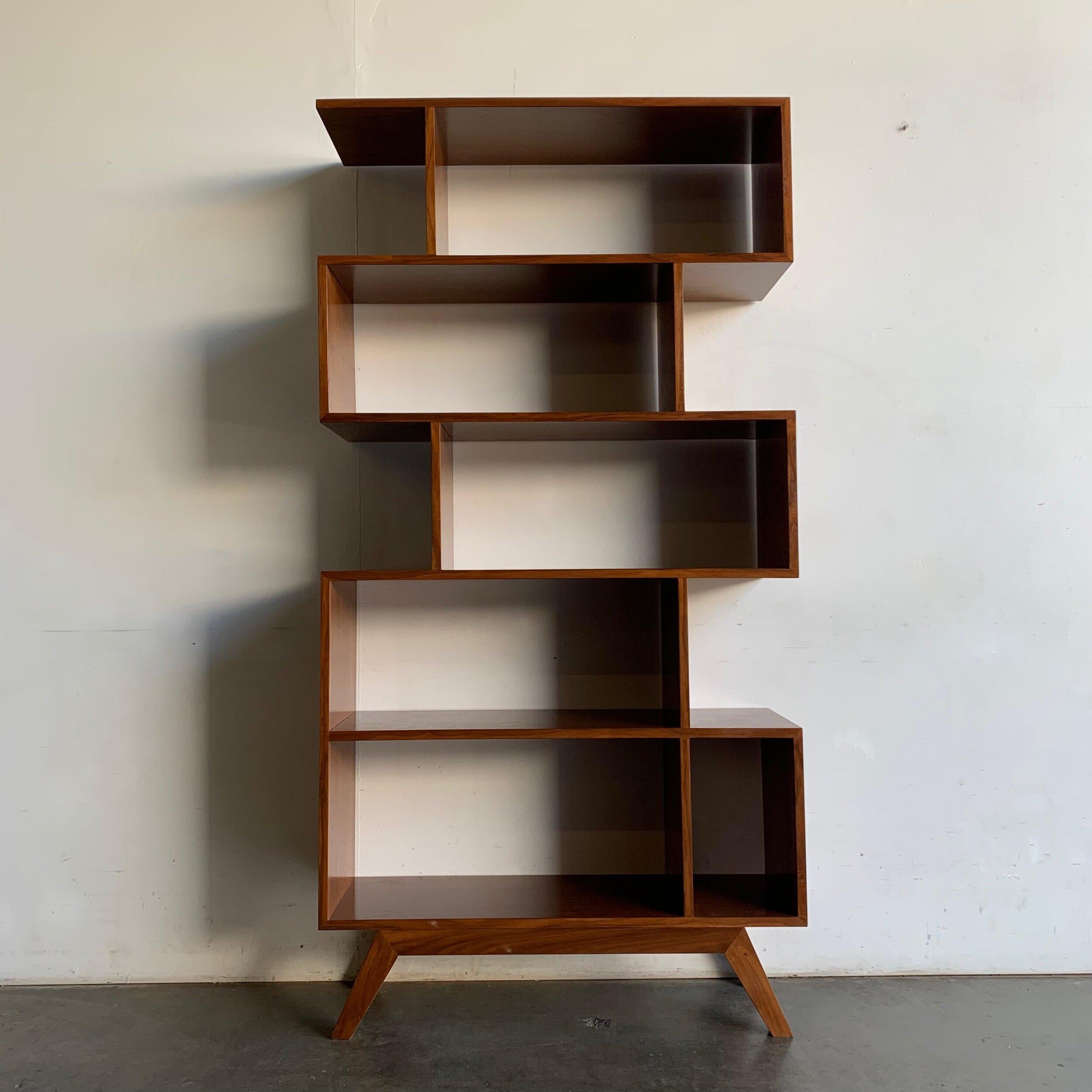 Made To Order Staggered 5 Tier Bookcase For Sale 9