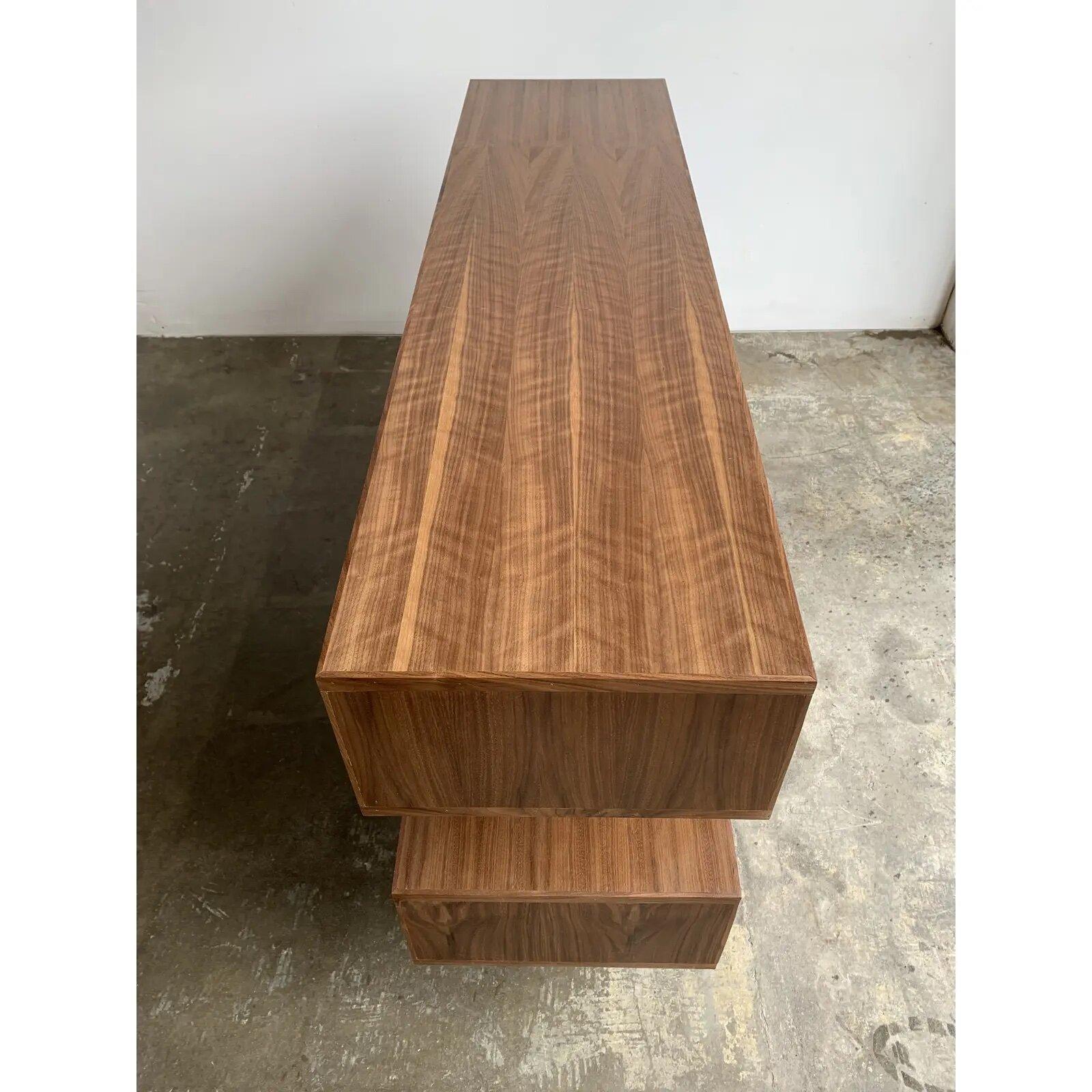 Made To Order Staggered Bookshelf- Deep Walnut For Sale 3