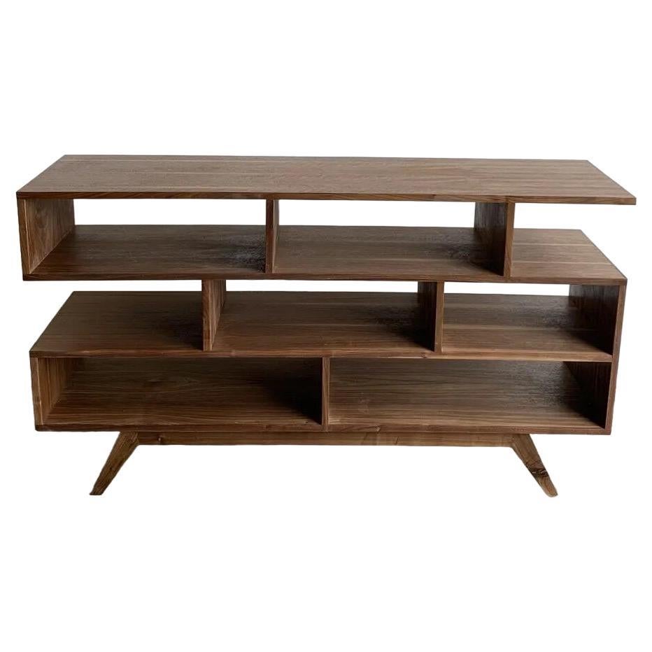 Made To Order Staggered Bookshelf- Deep Walnut For Sale
