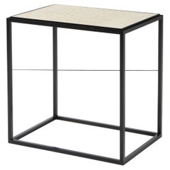Made to Order Stone Top Side Table with Solid Metal Base