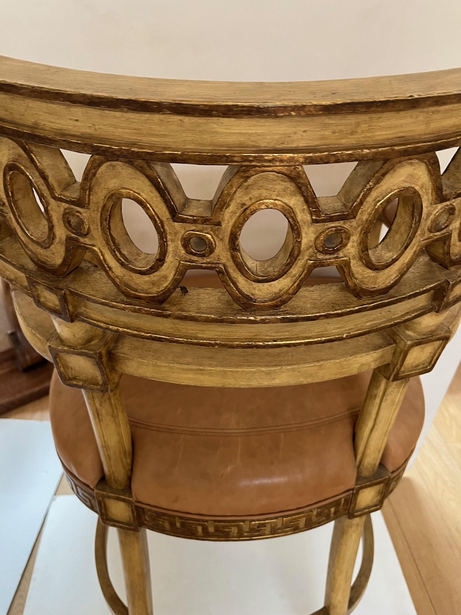 Made to Order Venetian Bar Stool in Antique Painted Finish with Gilded Detail For Sale 9