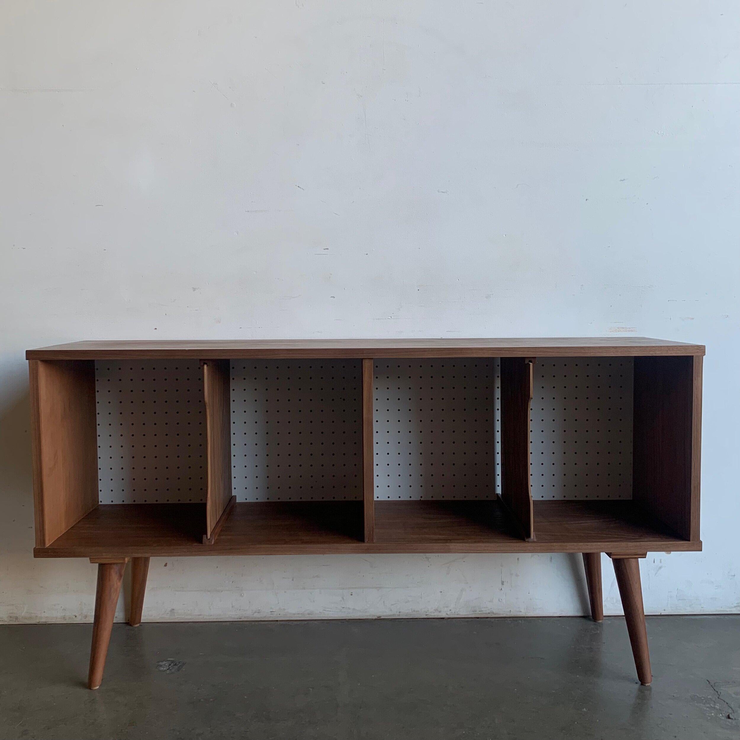 Mid-Century Modern Made To Order Walnut Record Holder Compact Version For Sale