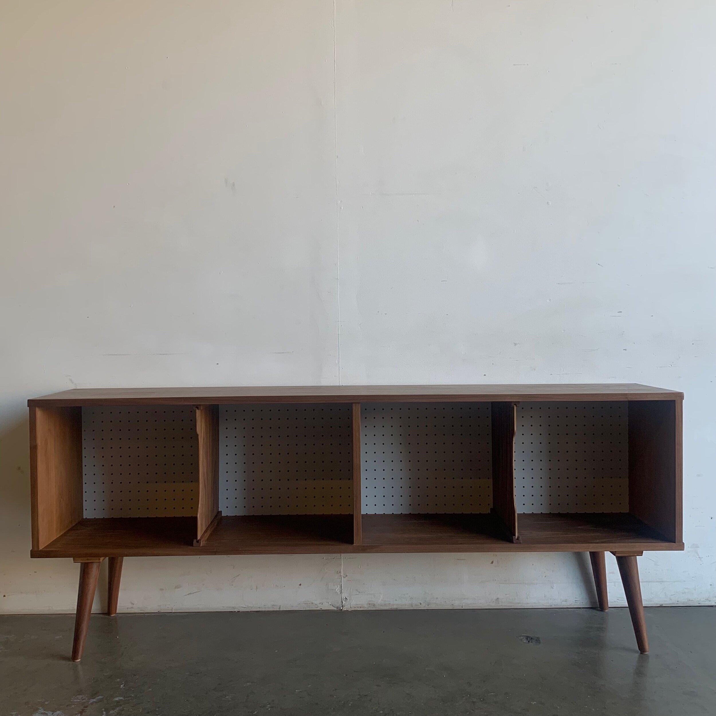 Mid-Century Modern Made To Order Walnut Record Holder Standard Version For Sale