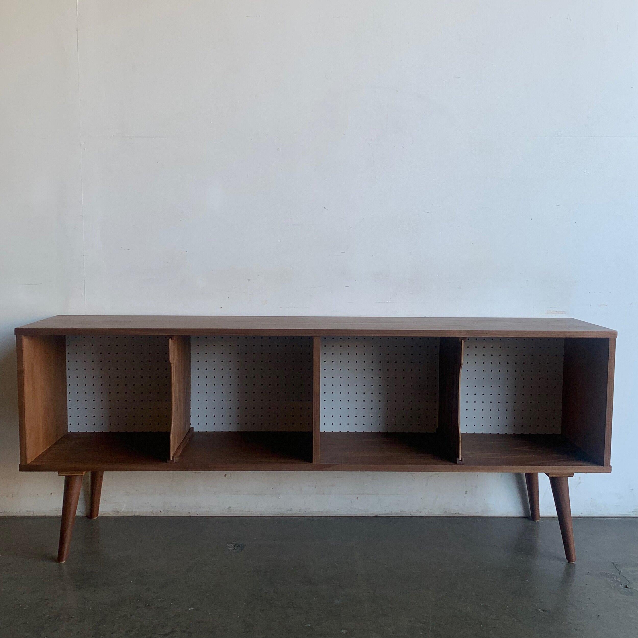 Made To Order Walnut Record Holder Standard Version In Excellent Condition For Sale In Los Angeles, CA