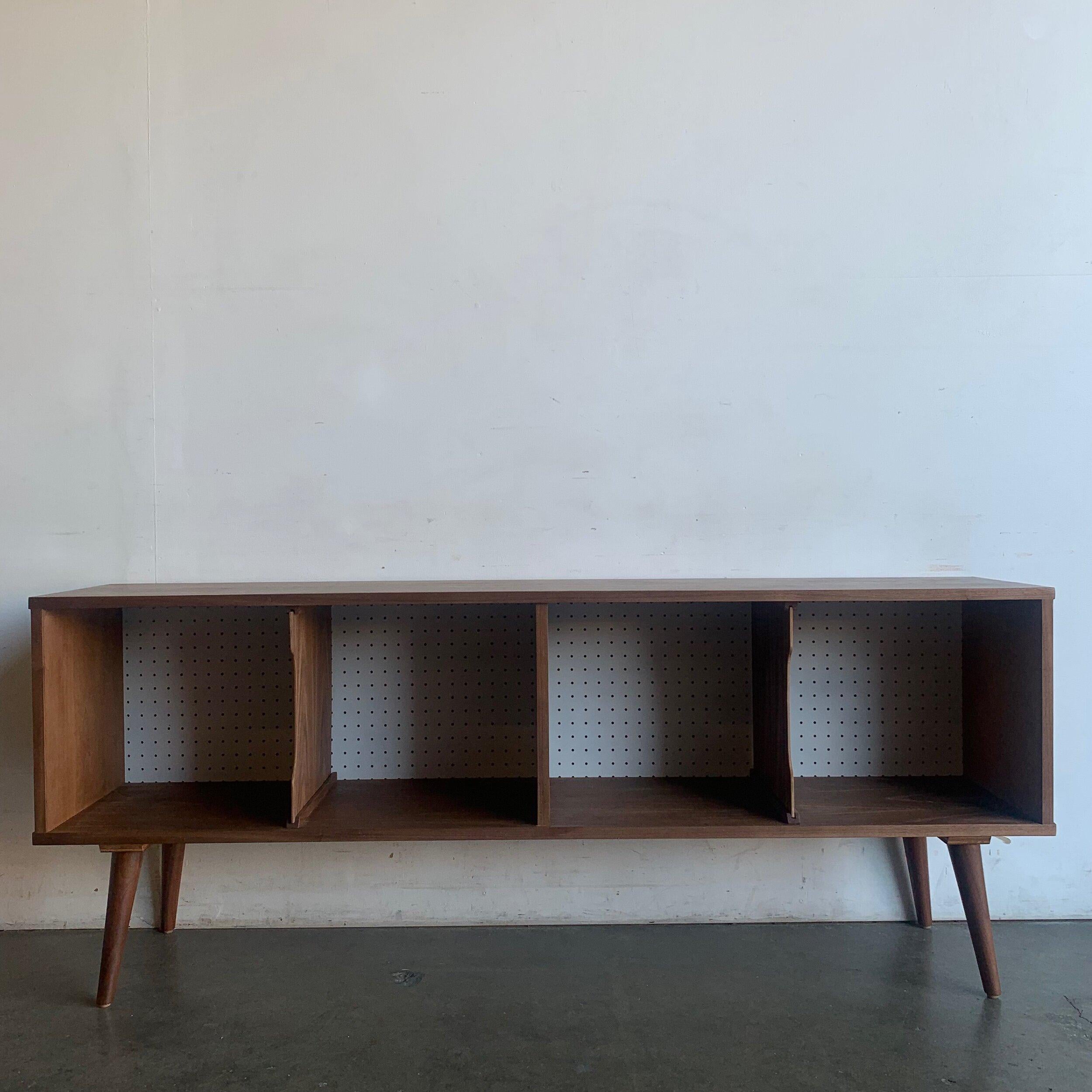 Contemporary Made To Order Walnut Record Holder Standard Version For Sale