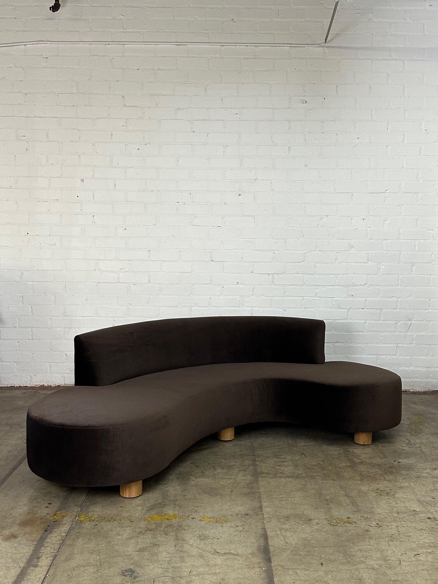 Velvet Made to Order Wave Sofa By VOP For Sale
