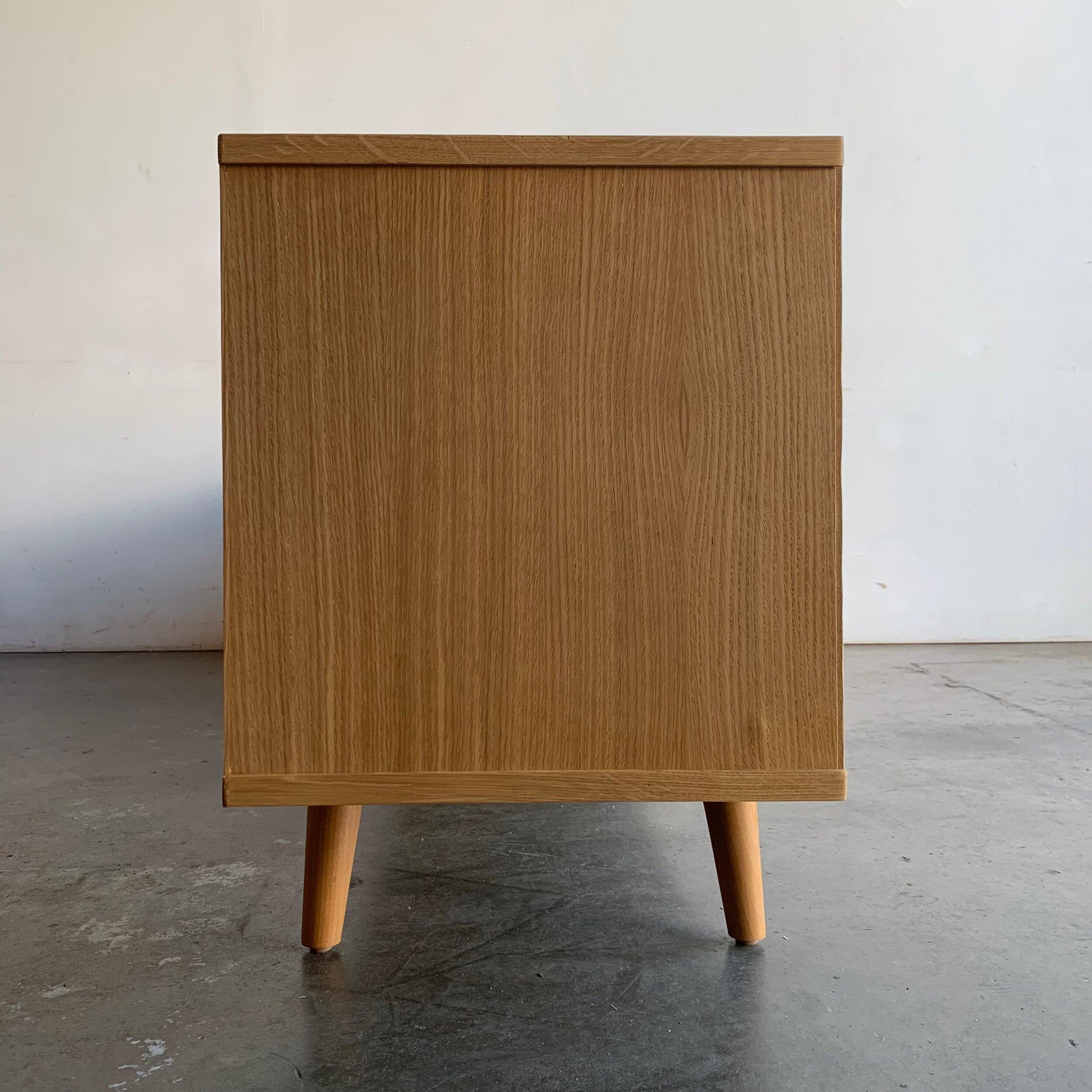 Made To Order White Oak and Cane Credenza Three Panels For Sale 10