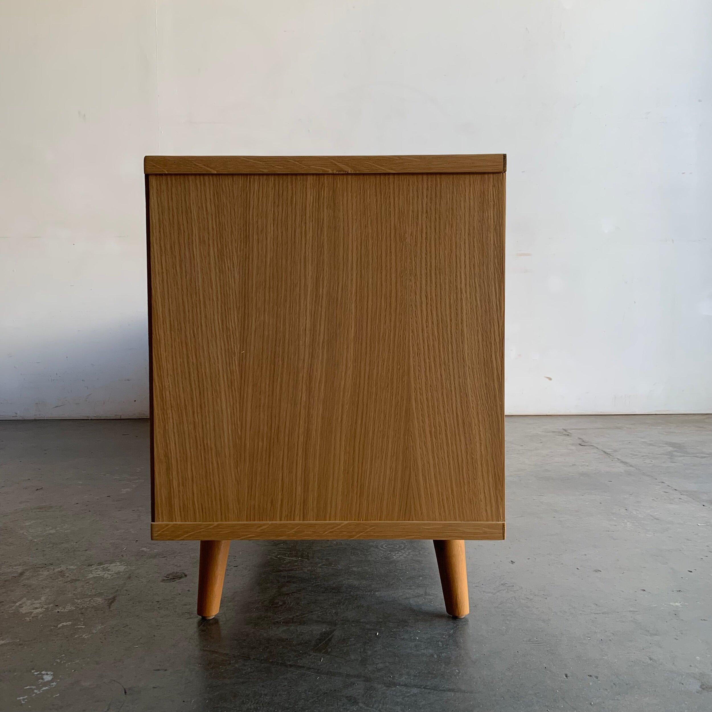 Made To Order White Oak and Cane Credenza Three Panels For Sale 14