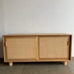 Made To Order White Oak Cane Credenza