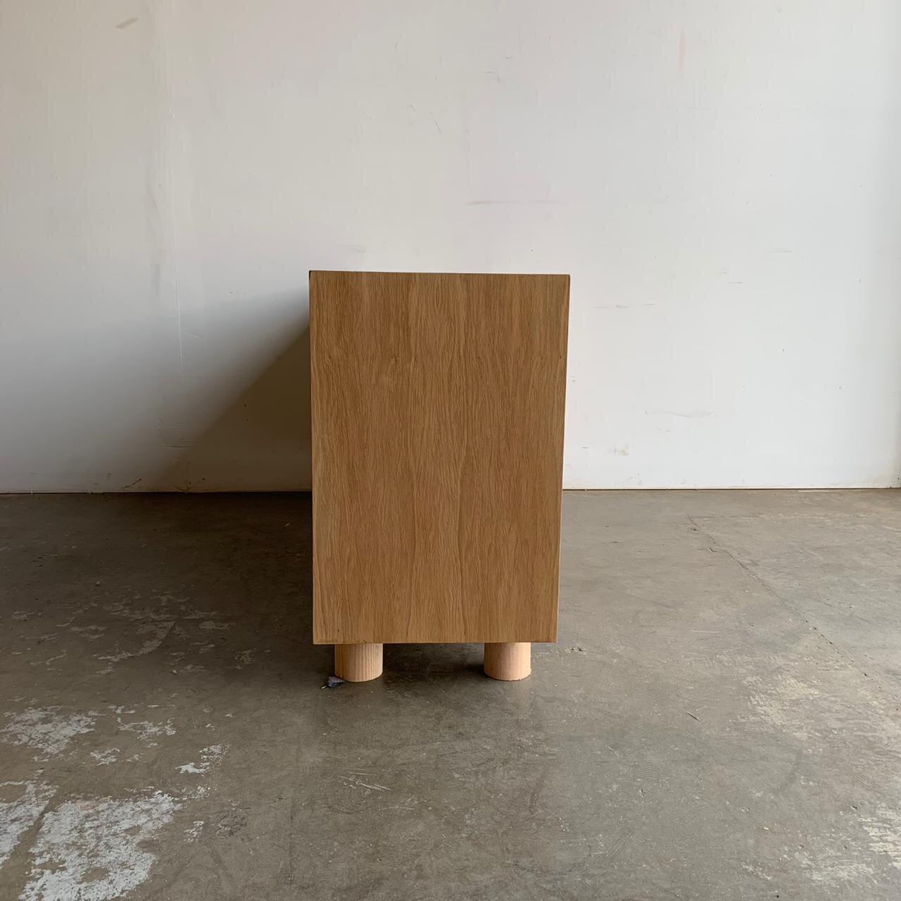 Made To Order White Oak Cane Credenza For Sale 1