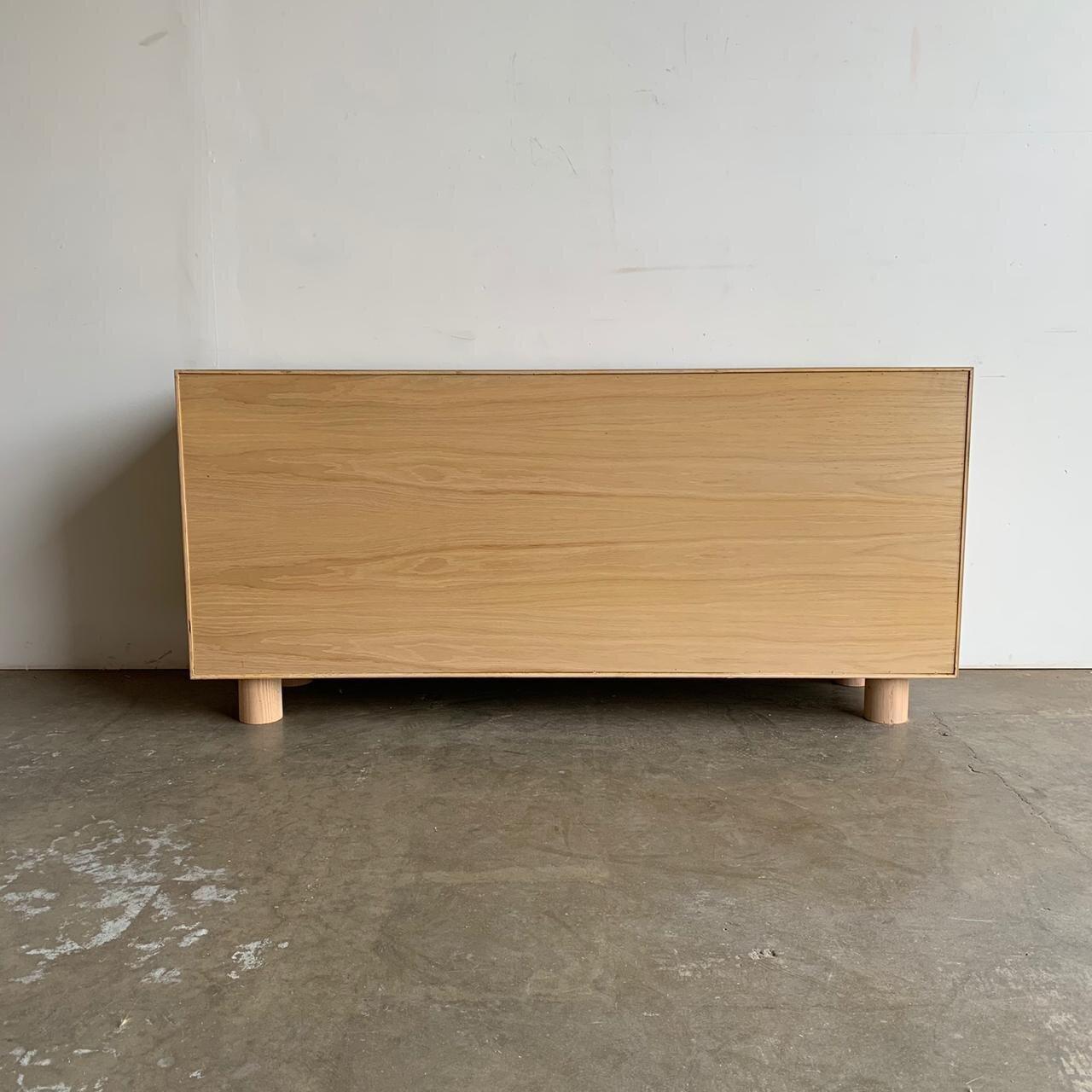 Made To Order White Oak Cane Credenza For Sale 3
