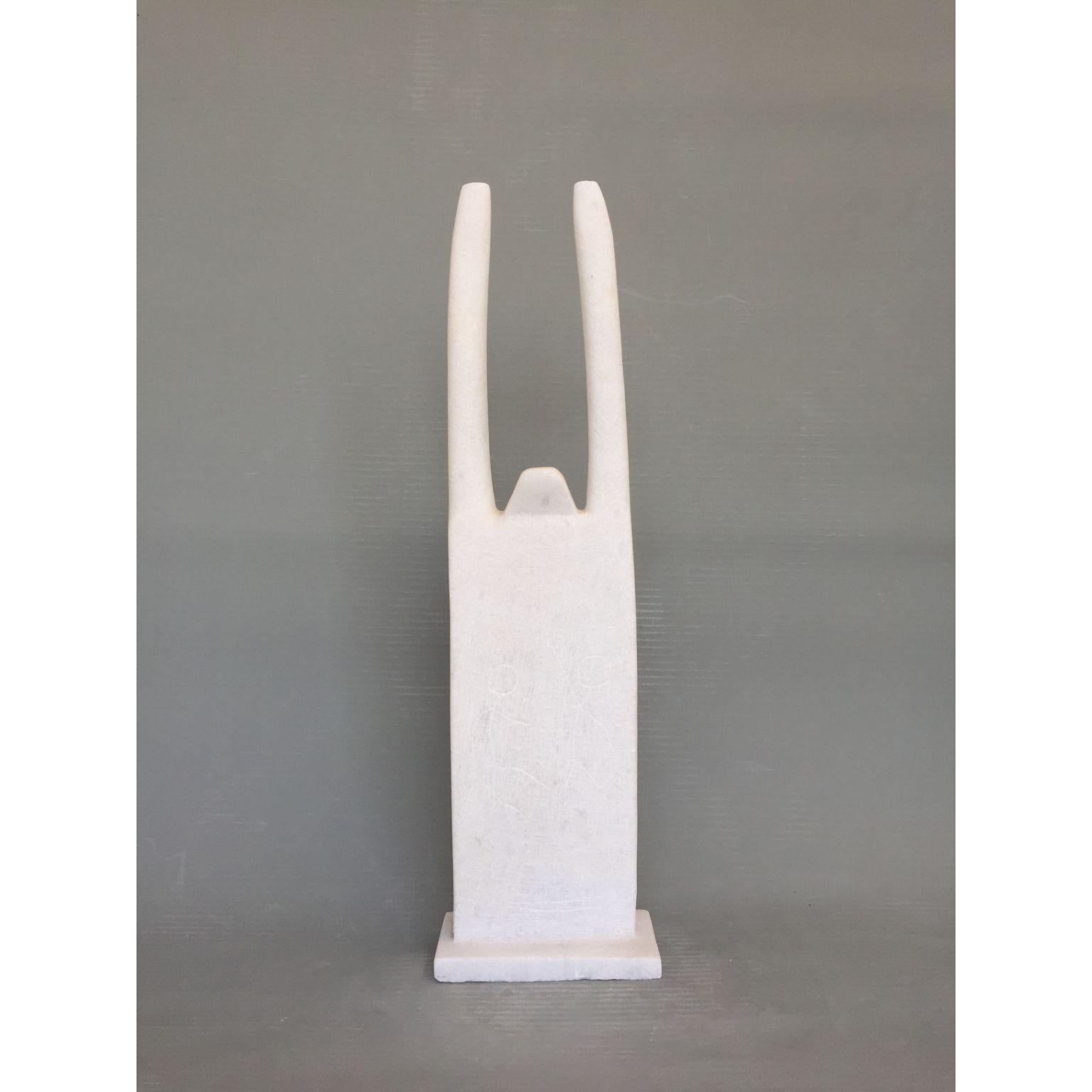 Post-Modern Madea Hand Carved Marble Sculpture by Tom Von Kaenel