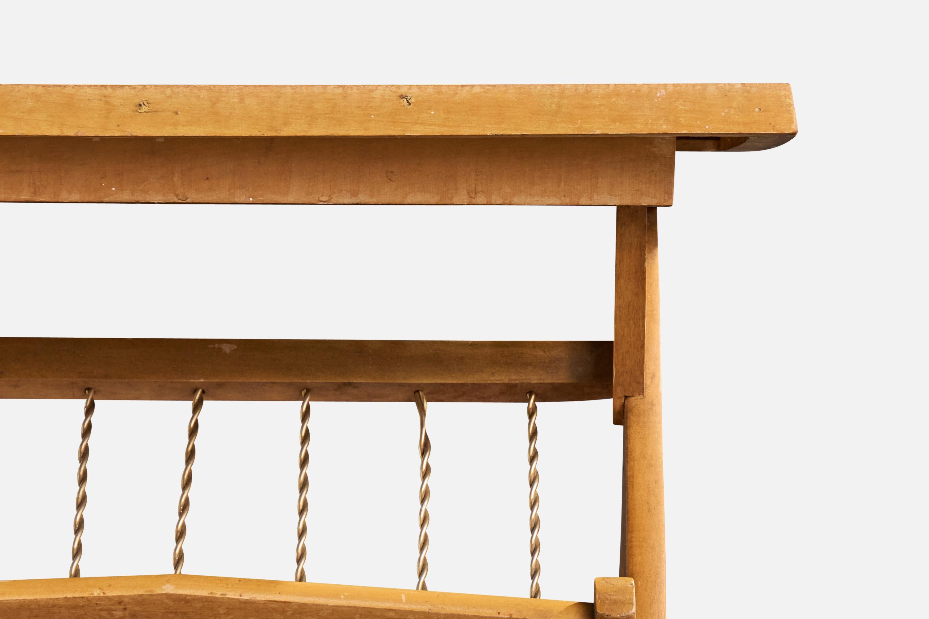 Madebel LTDA, Side Table, Wood, Metal, Brazil, 1950s For Sale 1