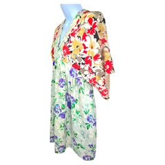 MadeInEngland DuroOlowu CoutureSilk MixedPrint KimonoSleeve Mini Dress c2004
