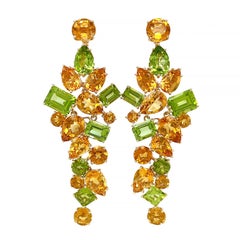 Madeira Citrine and Peridot Drop Earrings