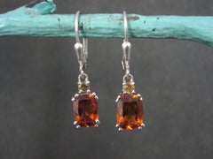 Madeira Citrine Lever Back Earrings Sterling Silver