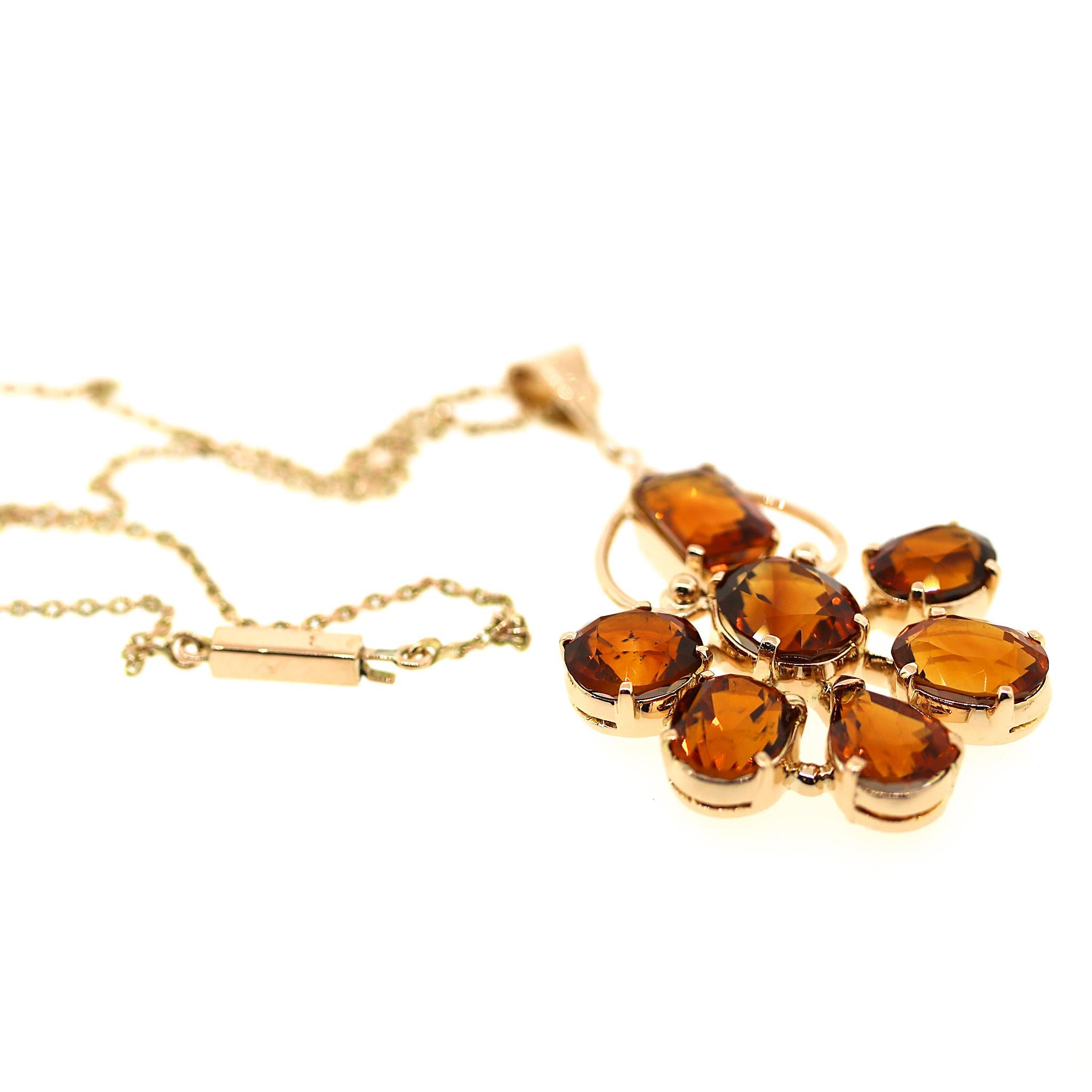 Women's Madeira Citrine Pendant Necklace For Sale
