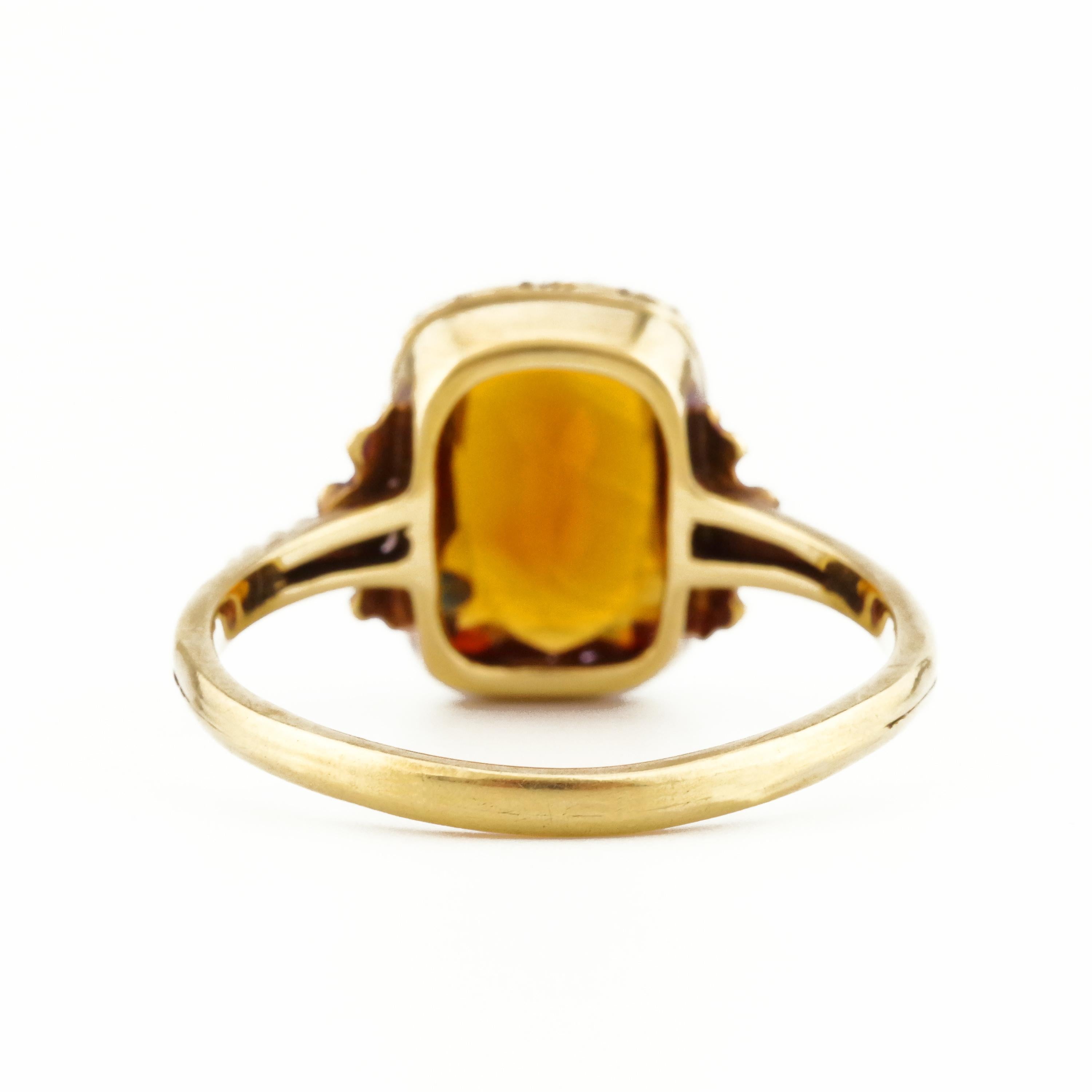 Antique Madeira Citrine Gent's Ring from Europe 4