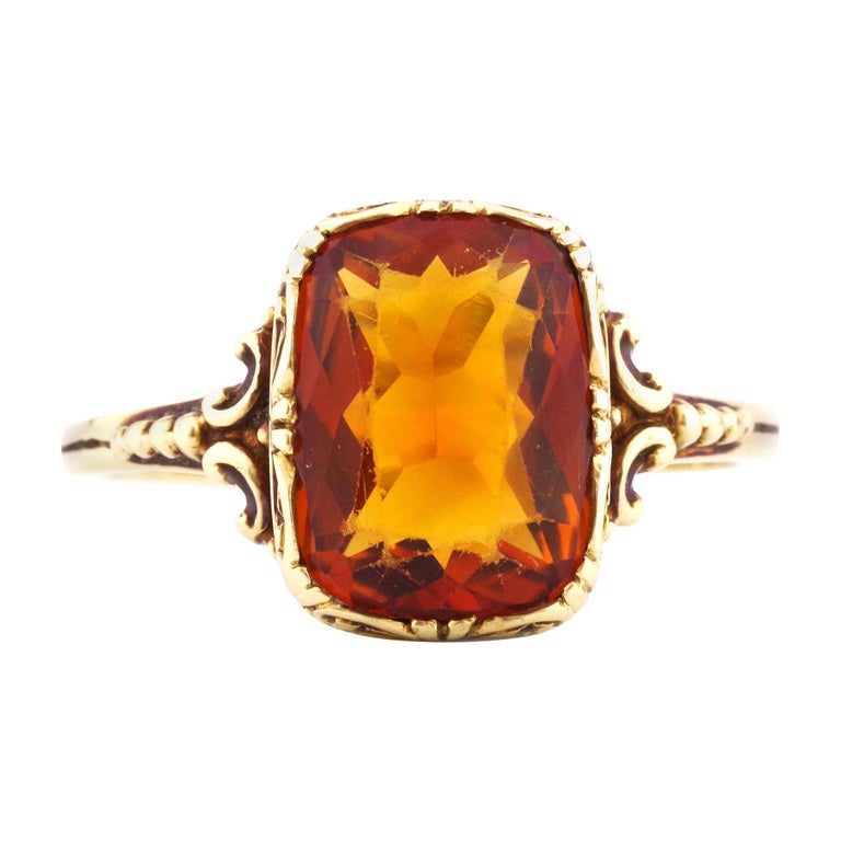 Madeira Citrine Ring From 19th Century Europe Originally for a Man For ...