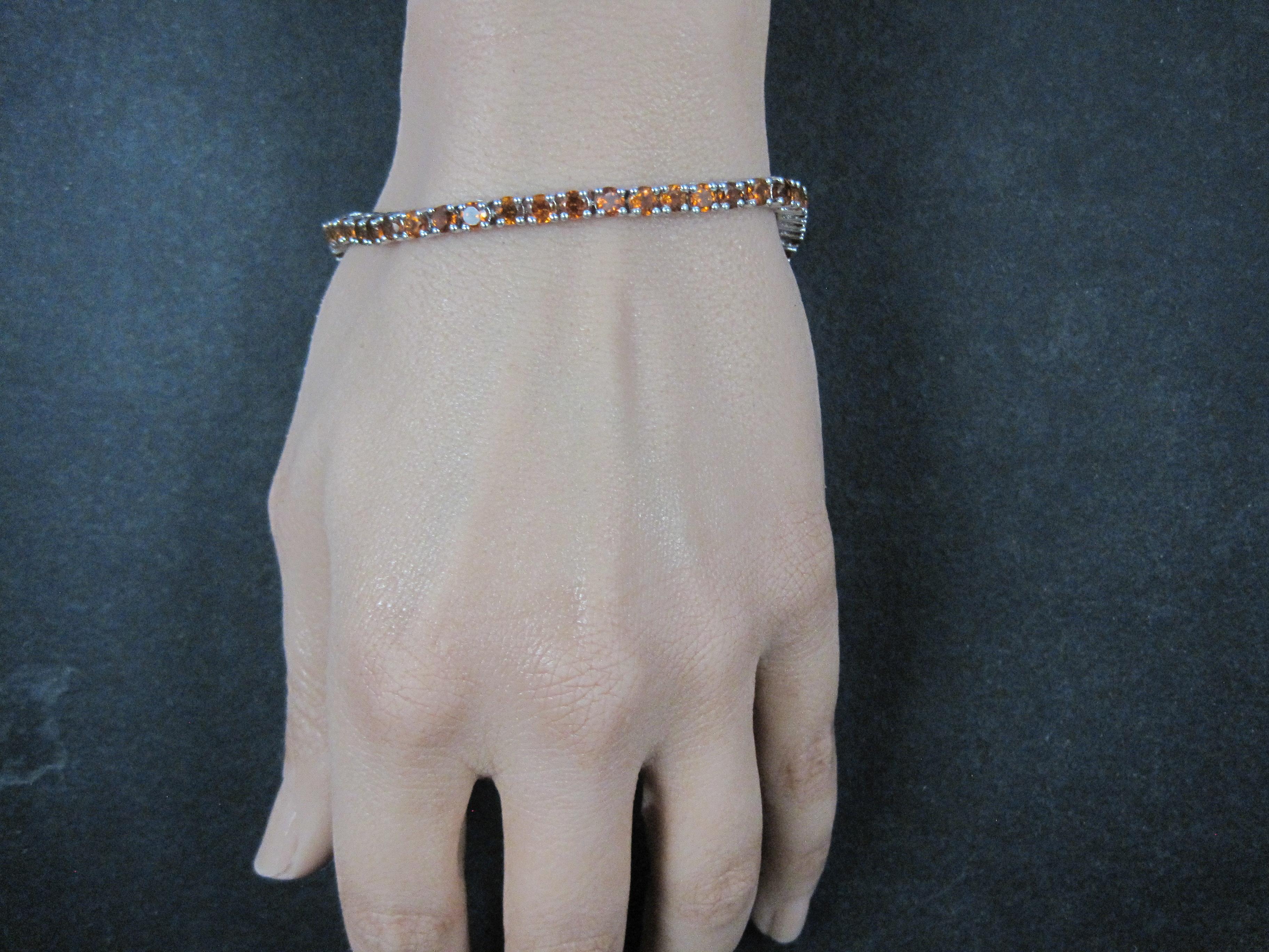 Bracelet de tennis en argent sterling avec citrine de Madère en vente 6