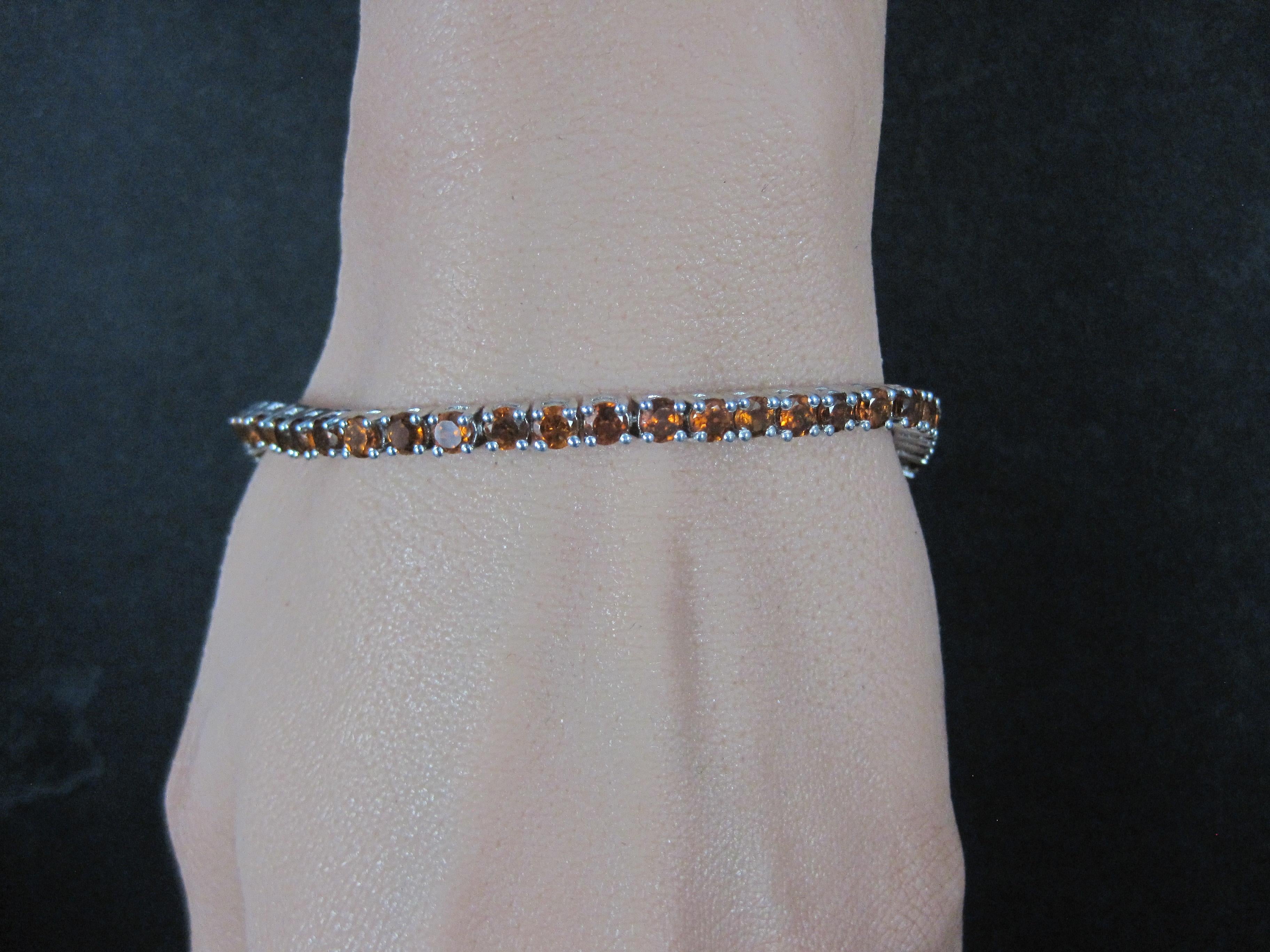 Madeira Citrine Tennis Bracelet Sterling Silver 7.5 Inches For Sale 7