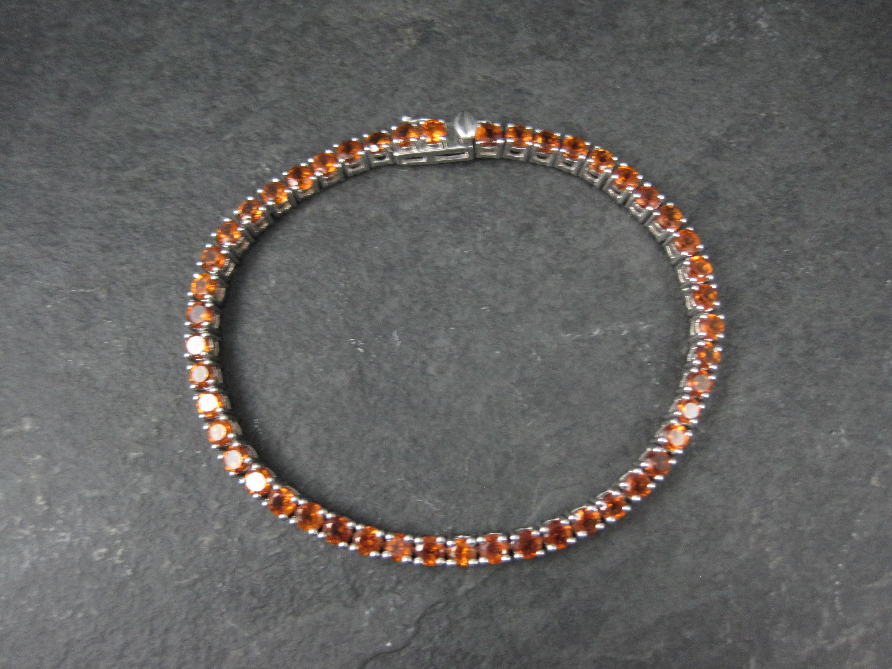 Madeira Citrine Tennis Bracelet Sterling Silver 7.5 Inches For Sale 8