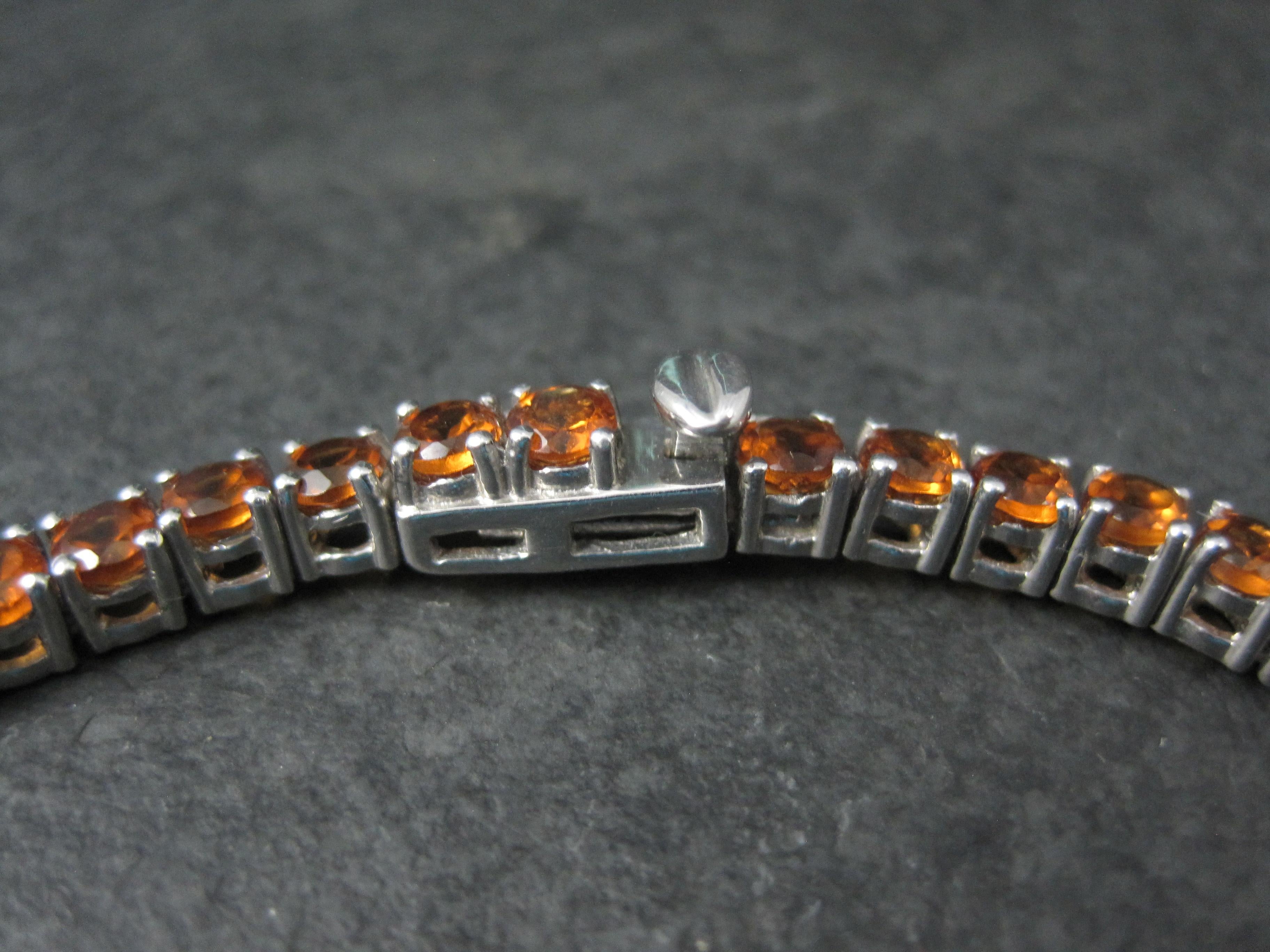 Madeira Citrine Tennis Bracelet Sterling Silver 7.5 Inches In New Condition For Sale In Webster, SD
