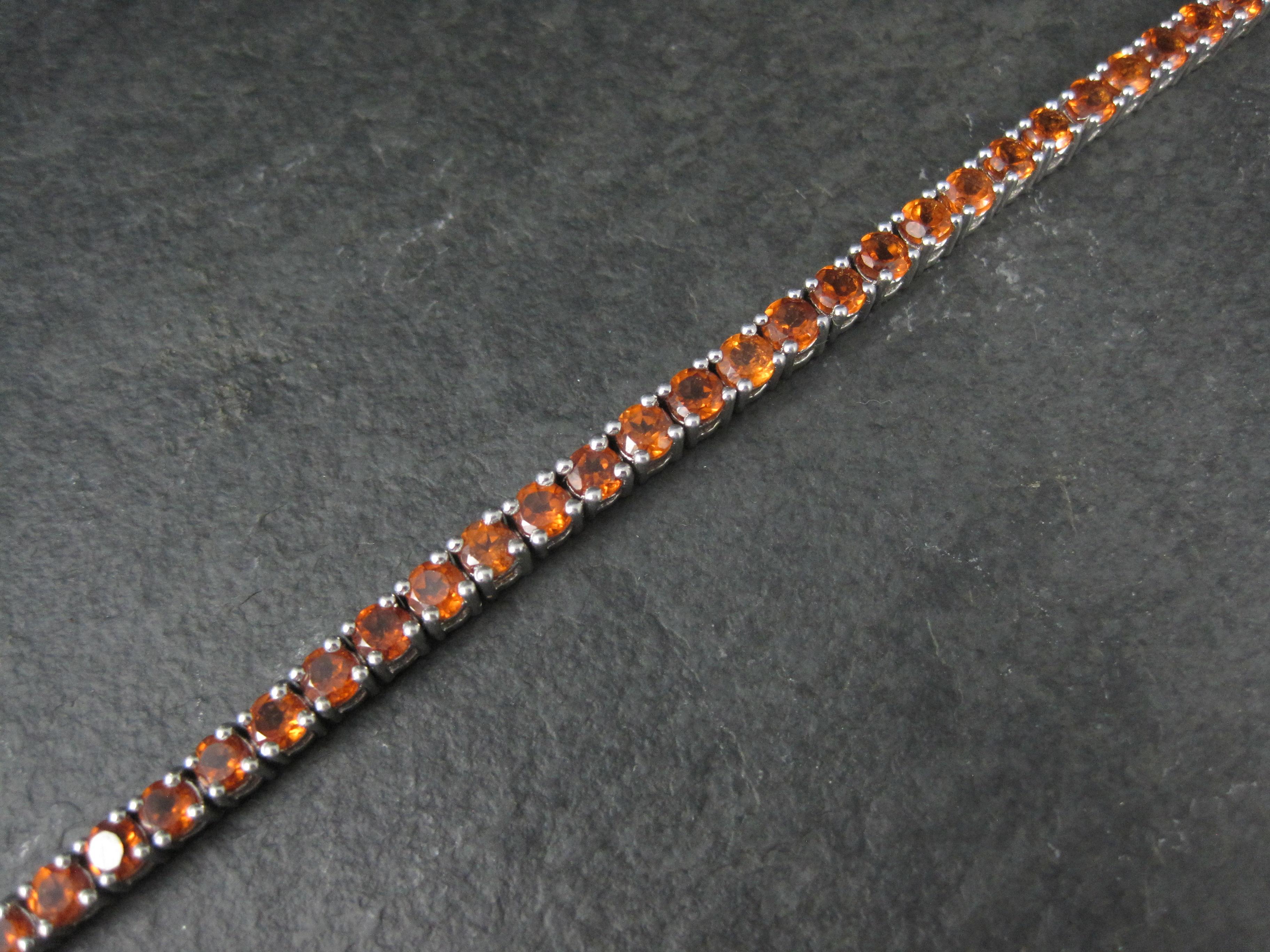 Bracelet de tennis en argent sterling avec citrine de Madère en vente 1