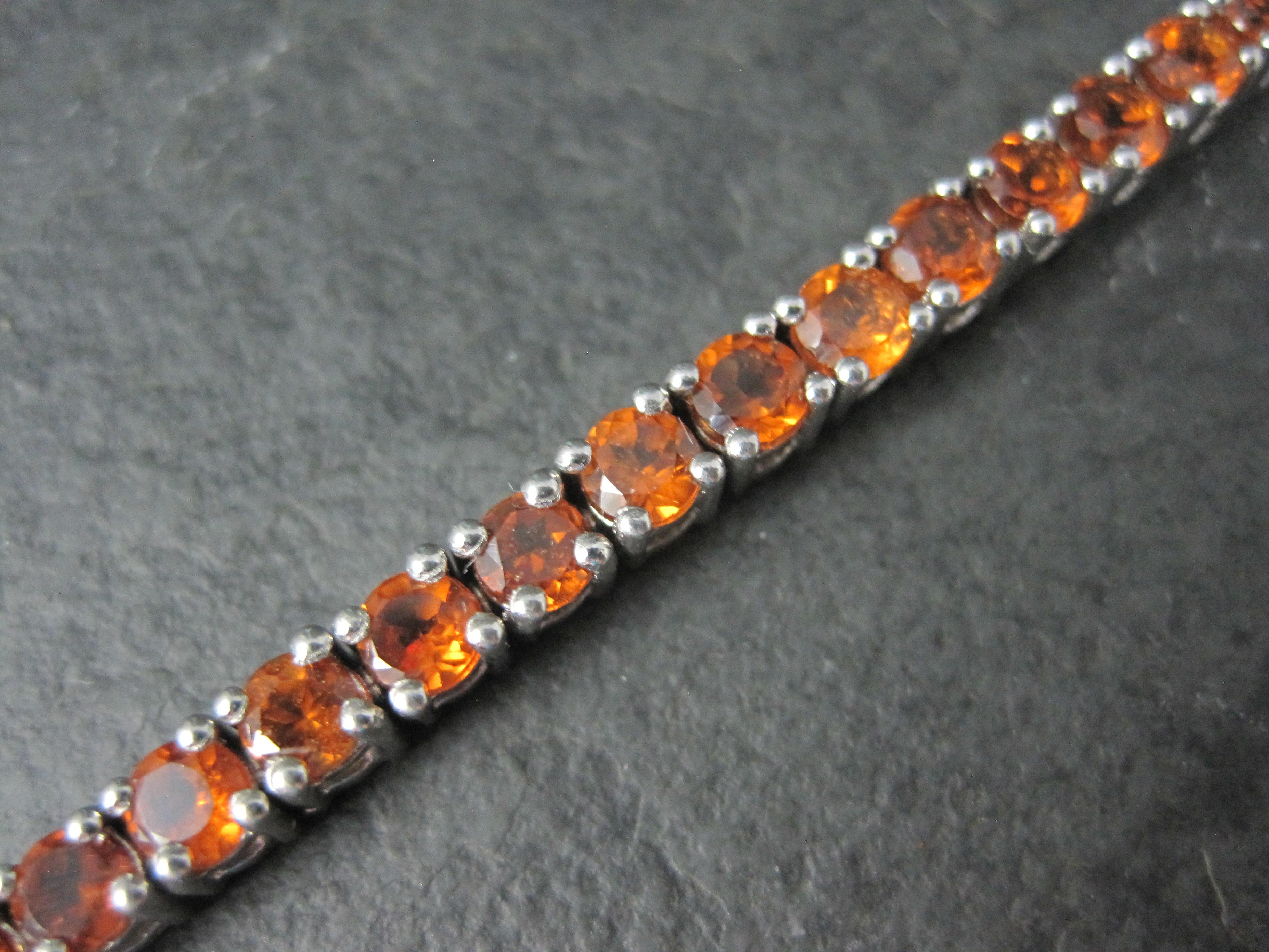 Madeira Citrine Tennis Bracelet Sterling Silver 7.5 Inches For Sale 2