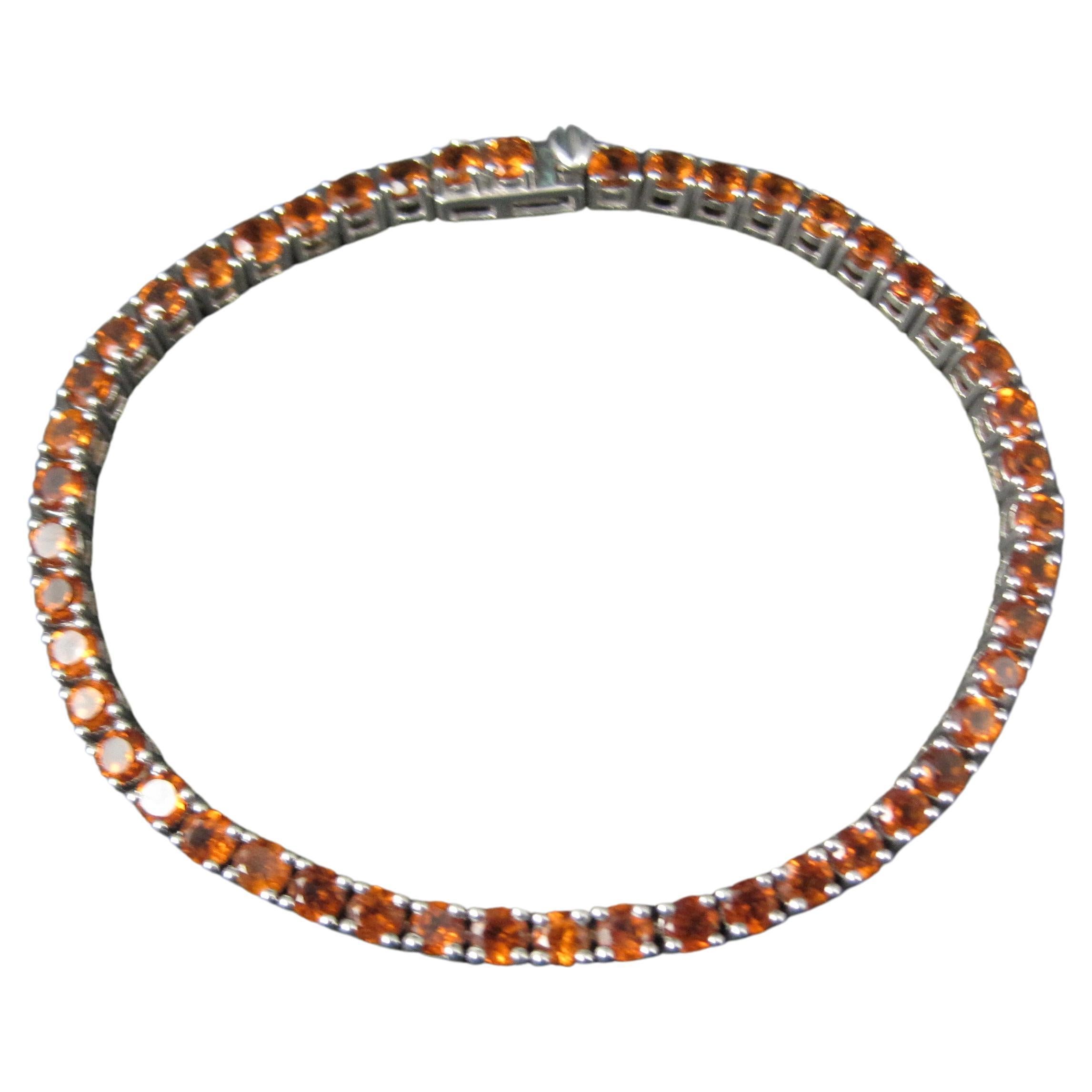 Madeira Citrine Tennis Bracelet Sterling Silver 7.5 Inches