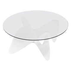 Madeira Coffee Table, Clear Glass / White Varnish
