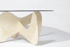 Madeira Coffee Table, Smoked Glass / Birch Base